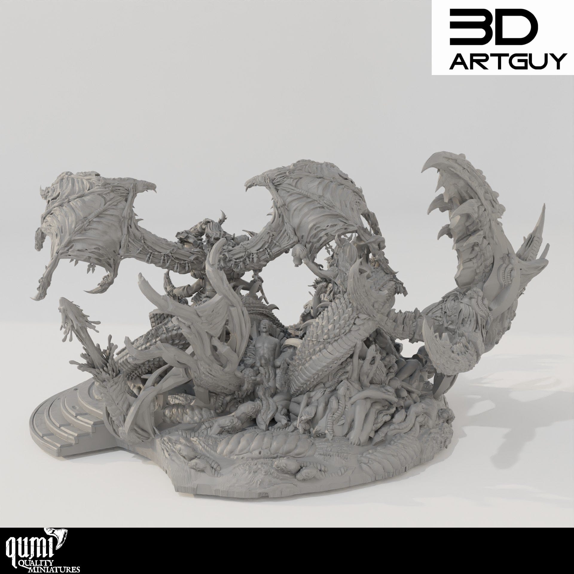 Tabletop RPG Miniature Giant Snake Hedonist Diorama - Qumi Quality Miniatures - Qumi Wargaming Mini Model Figure
