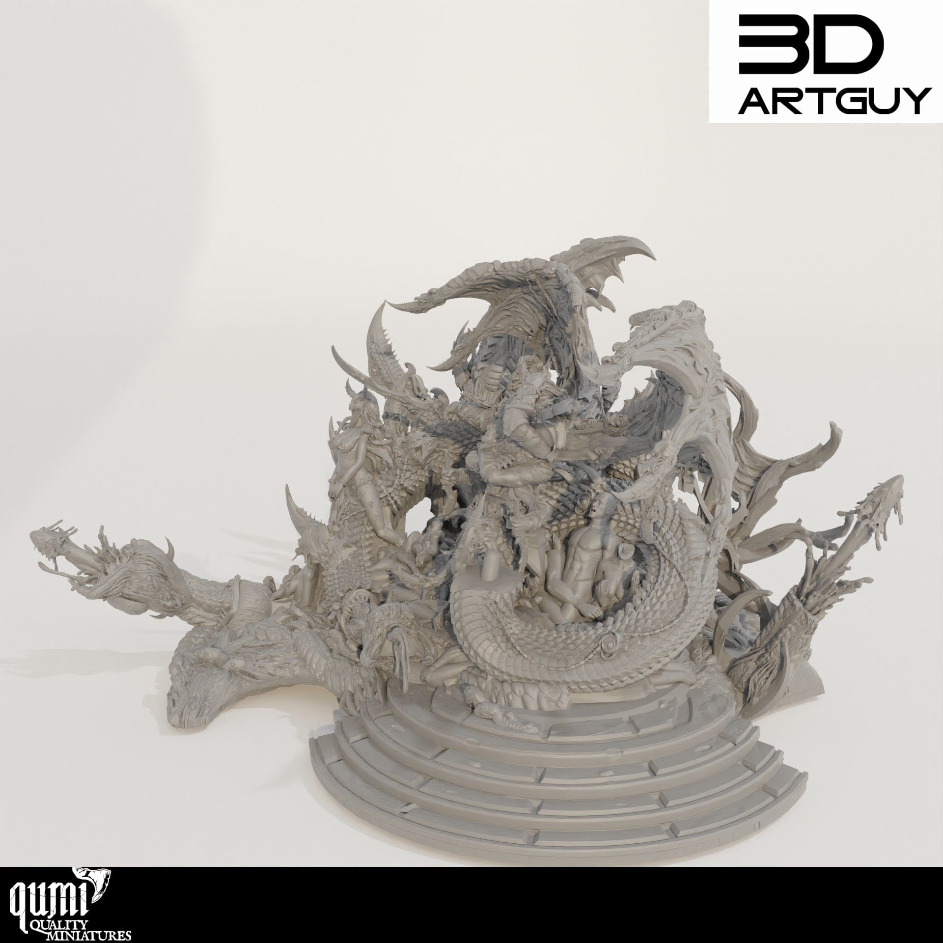 Tabletop RPG Miniature Giant Snake Hedonist Diorama - Qumi Quality Miniatures - Qumi Wargaming Mini Model Figure