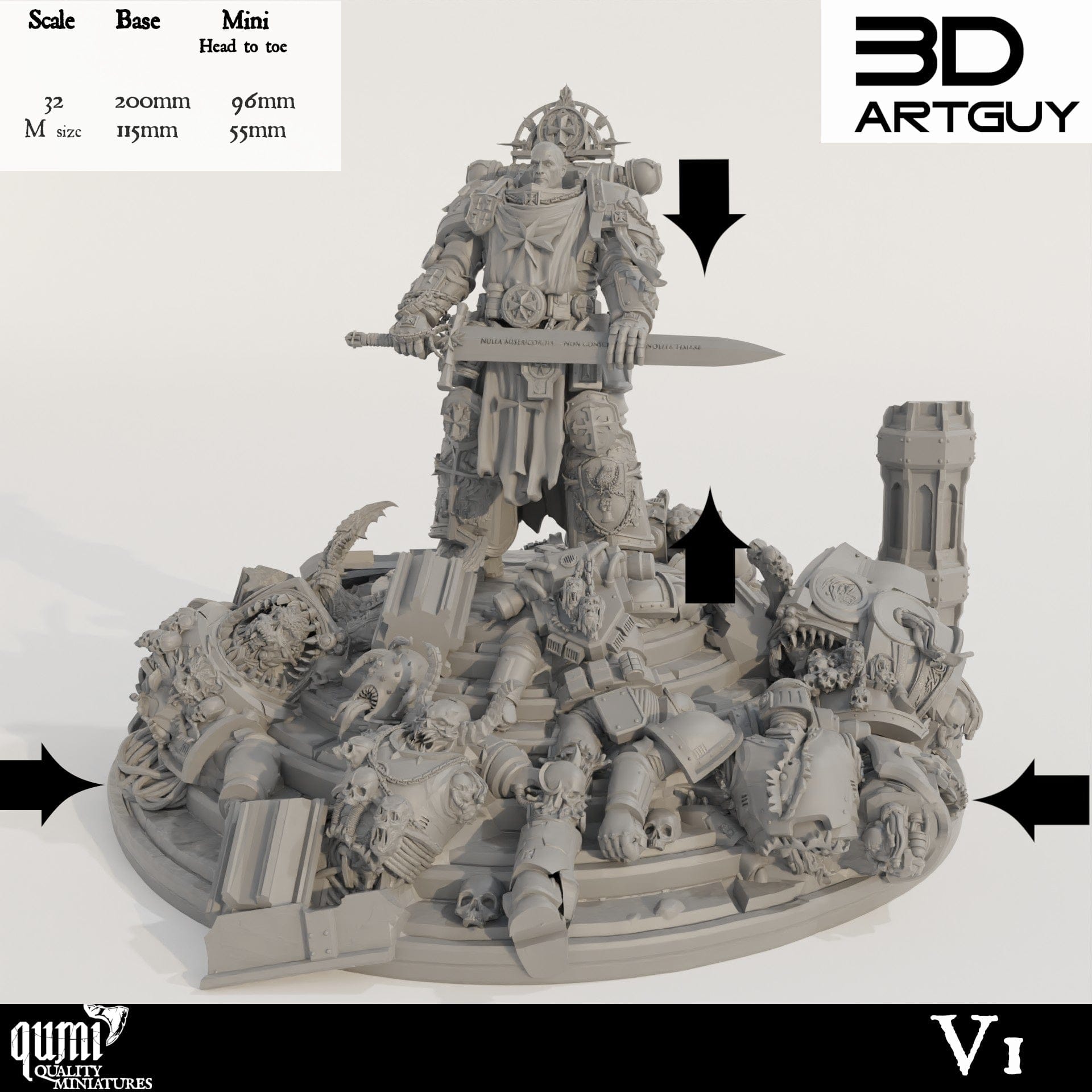 Tabletop RPG Miniature Goat Diorama - Qumi - 3D ArtGuy Quality Miniatures - Qumi Wargaming Mini Model Figure