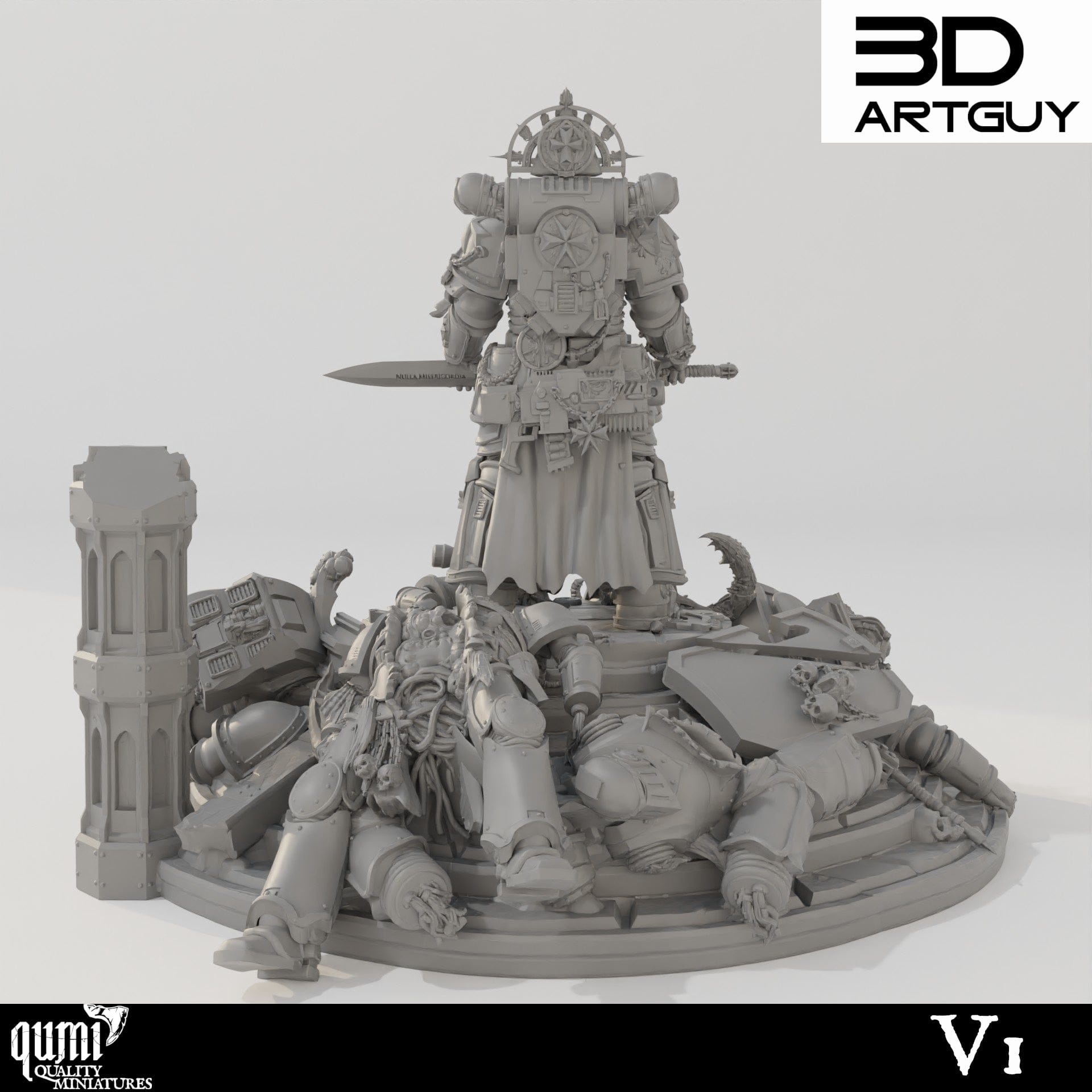 Tabletop RPG Miniature Goat Diorama - Qumi - 3D ArtGuy Quality Miniatures - Qumi Wargaming Mini Model Figure