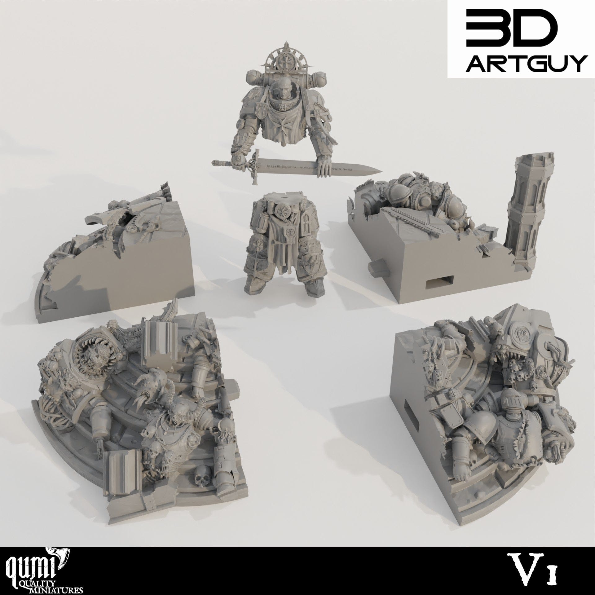 Tabletop RPG Miniature Goat Diorama - Qumi - 3D ArtGuy Quality Miniatures - Qumi Wargaming Mini Model Figure