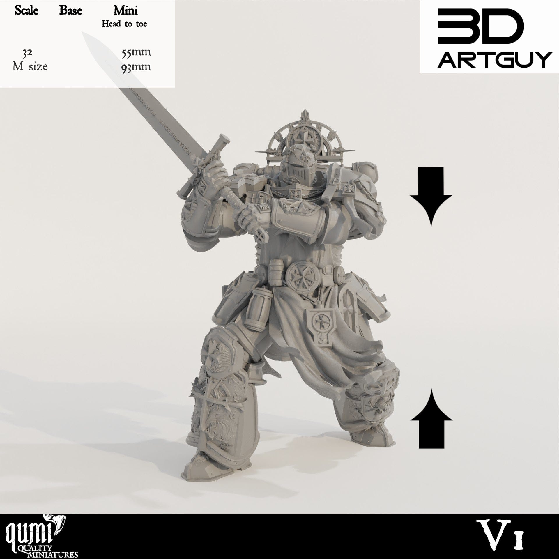 Tabletop RPG Miniature Goat - Qumi - 3D ArtGuy Quality Miniatures - Qumi Wargaming Mini Model Figure