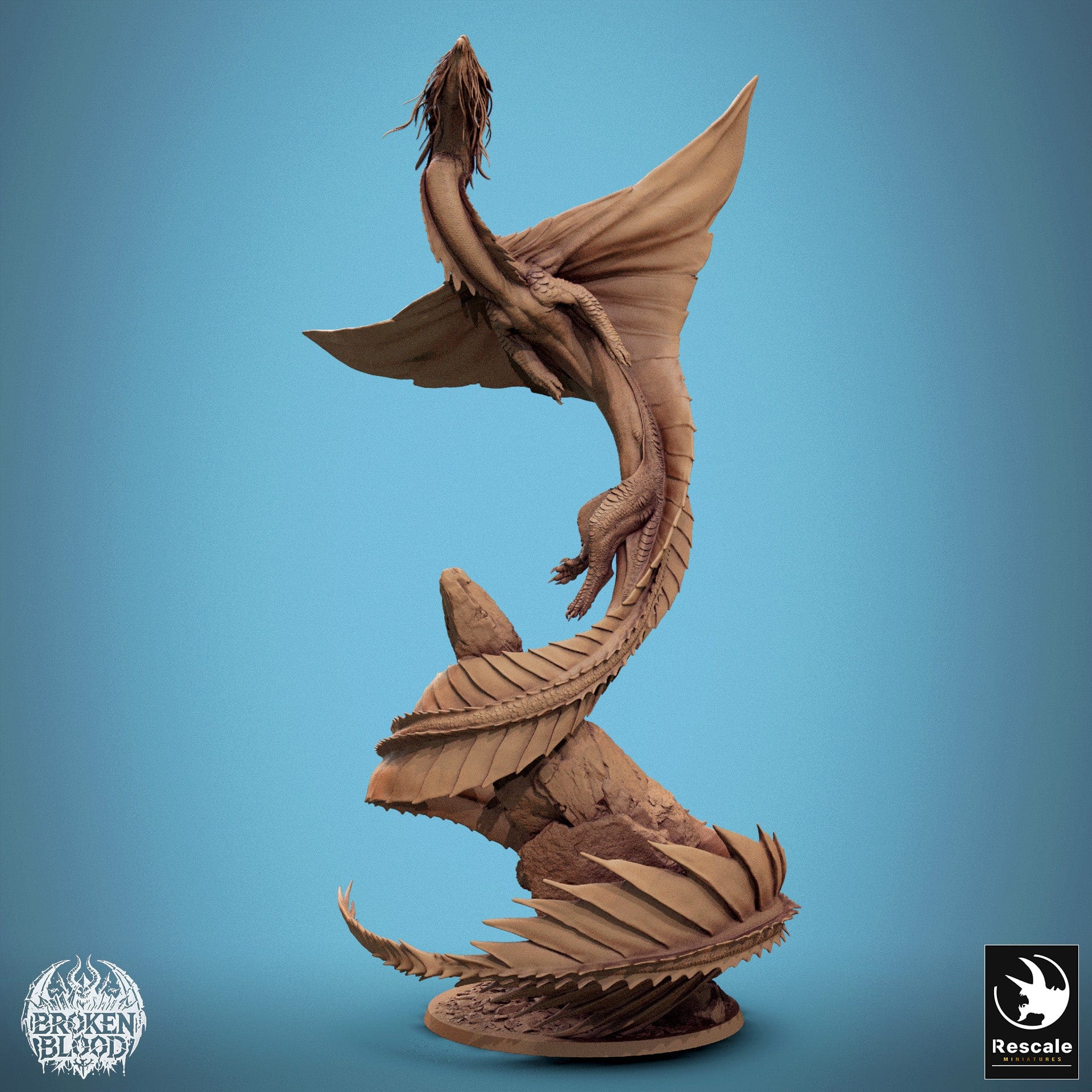 Tabletop RPG Miniature Gold Dragon - 32mm Qumi Rescale Miniatures Quality Miniatures - Qumi Wargaming Mini Model Figure