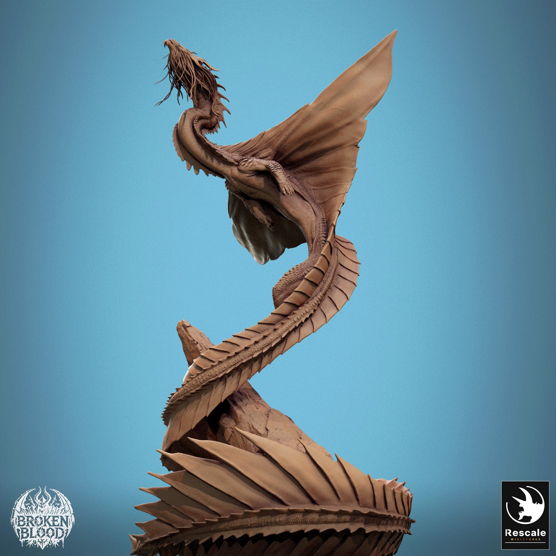 Tabletop RPG Miniature Gold Dragon - 32mm Qumi Rescale Miniatures Quality Miniatures - Qumi Wargaming Mini Model Figure