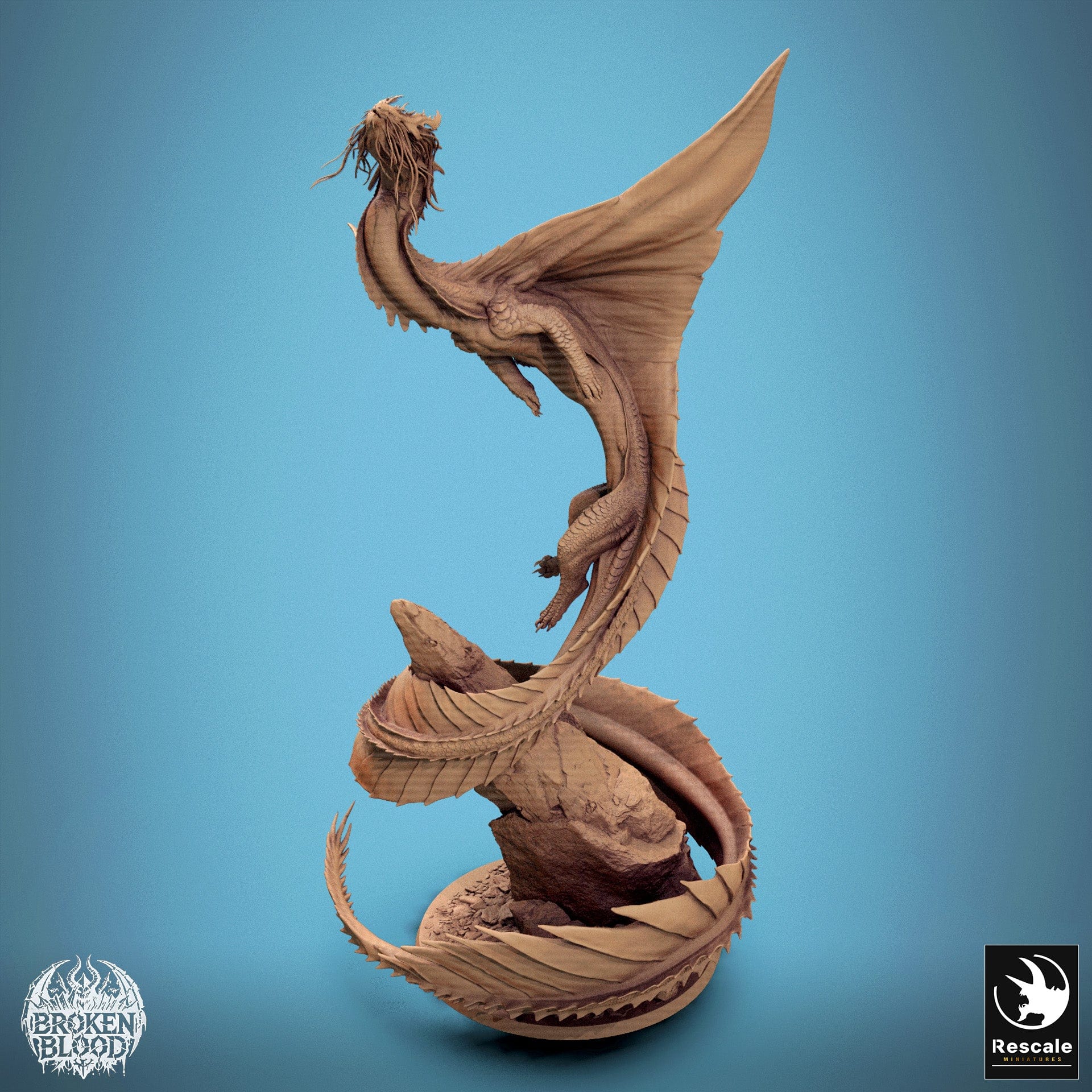 Tabletop RPG Miniature Gold Dragon - 32mm Qumi Rescale Miniatures Quality Miniatures - Qumi Wargaming Mini Model Figure