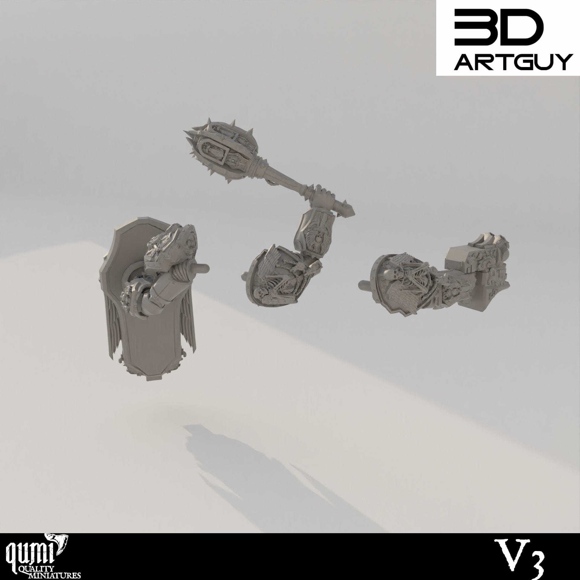 Tabletop RPG Miniature Grim Dark - 32mm Qumi - 3D ArtGuy Quality Miniatures - Qumi Wargaming Mini Model Figure