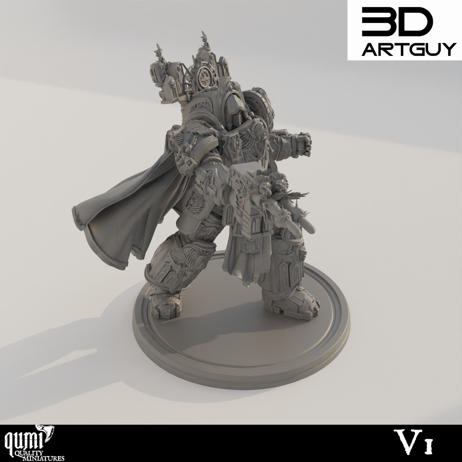 Tabletop RPG Miniature Grim Dark - 32mm Qumi - 3D ArtGuy Quality Miniatures - Qumi Wargaming Mini Model Figure