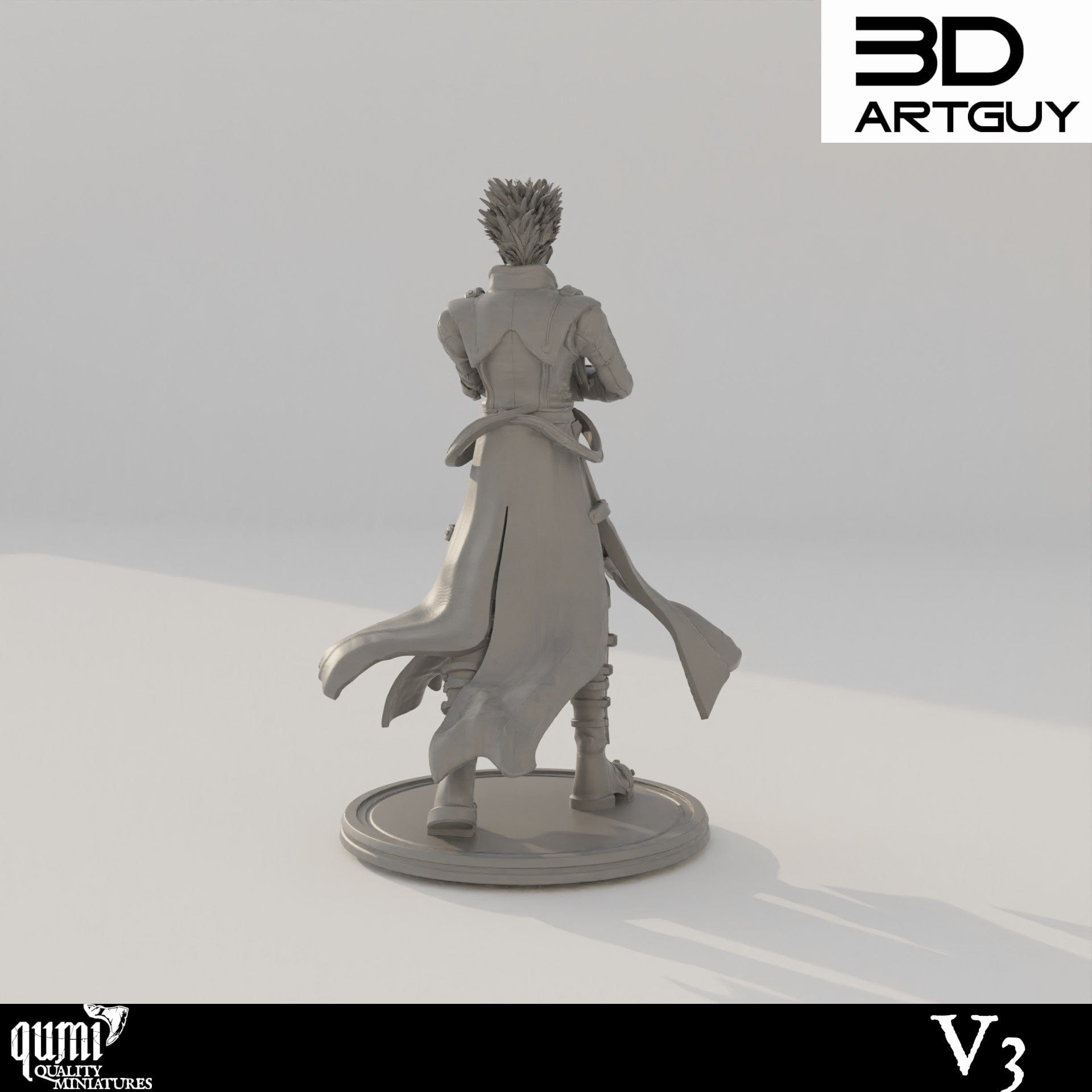 Tabletop RPG Miniature Gunslinger  Qumi - 3D ArtGuy Quality Miniatures - Qumi Wargaming Mini Model Figure