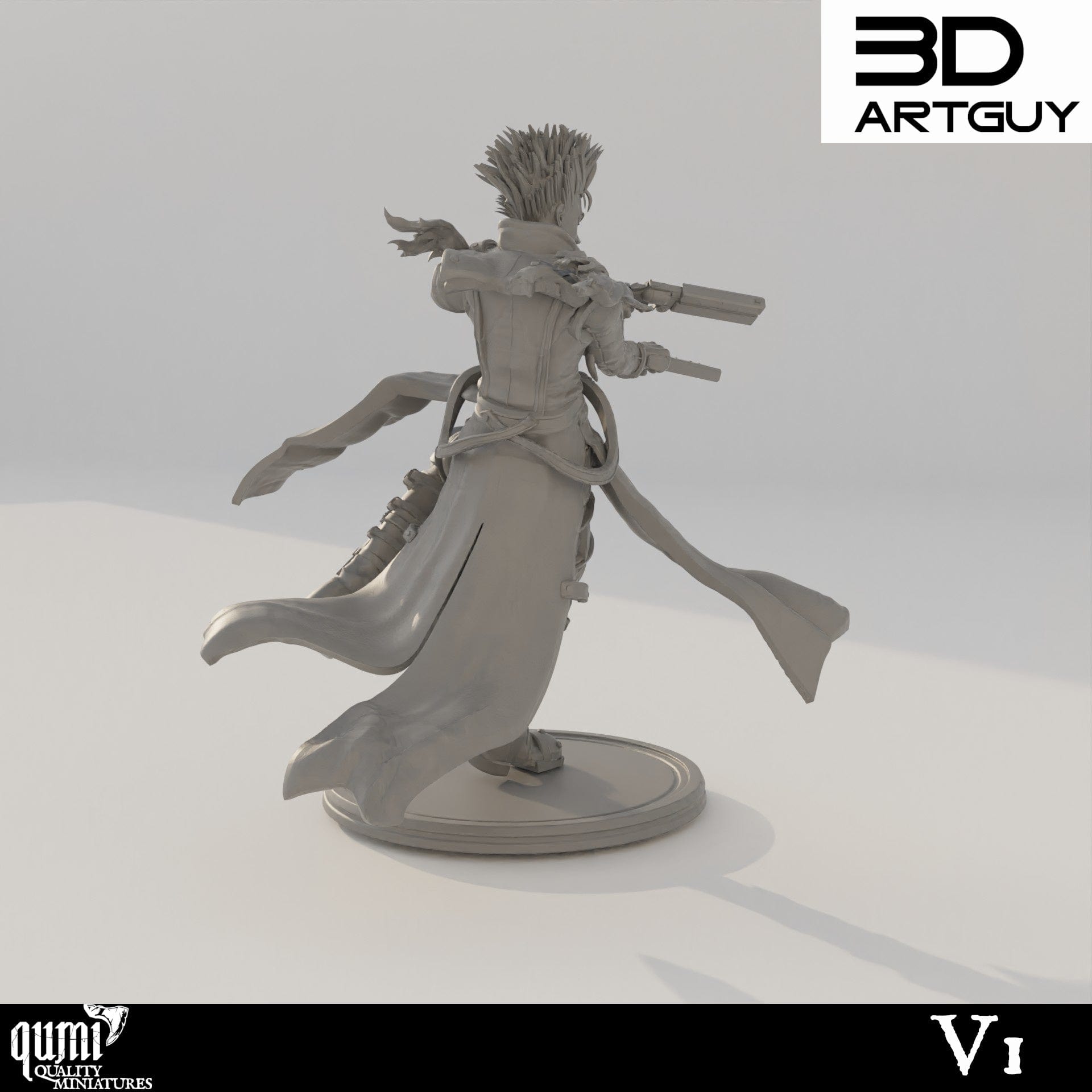 Tabletop RPG Miniature Gunslinger  Qumi - 3D ArtGuy Quality Miniatures - Qumi Wargaming Mini Model Figure