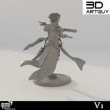 Rückansicht der 32mm Resin Gunslinger Miniatur mit Fokus auf die Details des Mantels