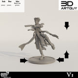 Seitenansicht der 32mm Gunslinger Miniatur mit Informationen zu Maßstab und Basegröße