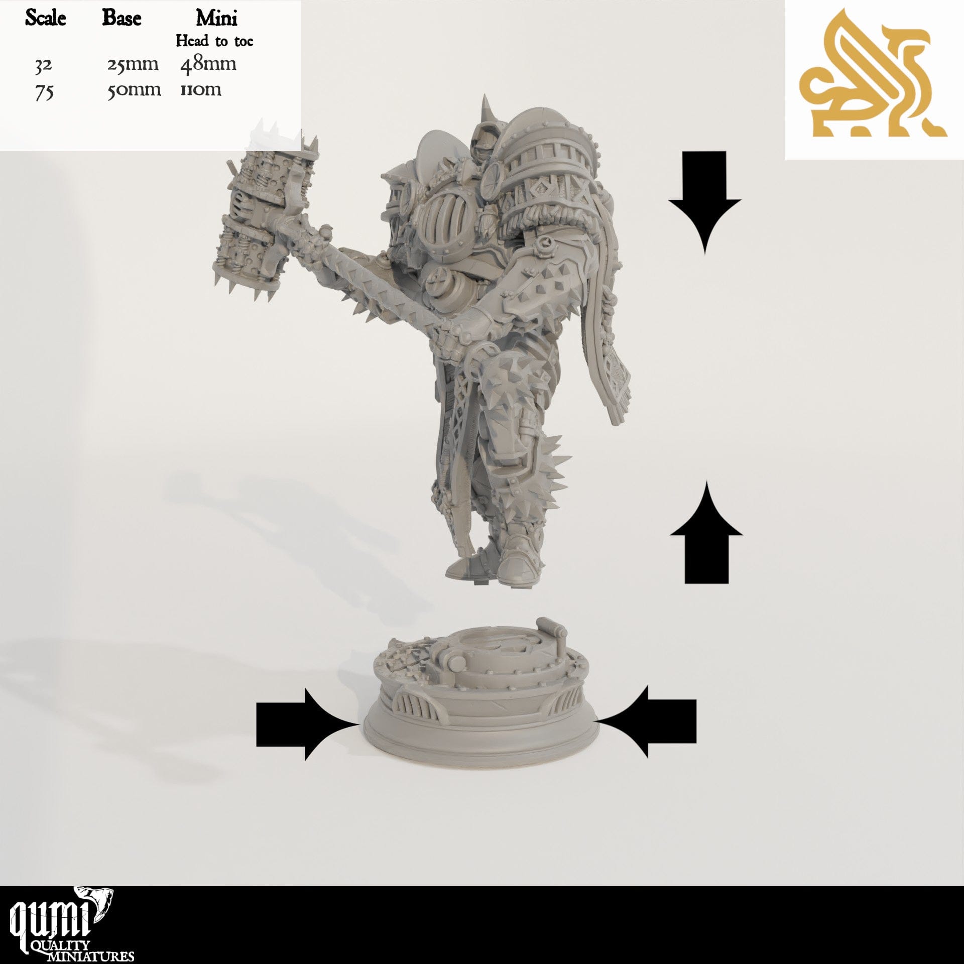 Tabletop RPG Miniature Hadrian 32mm 75mm Qumi - DM Stash Quality Miniatures - Qumi Wargaming Mini Model Figure