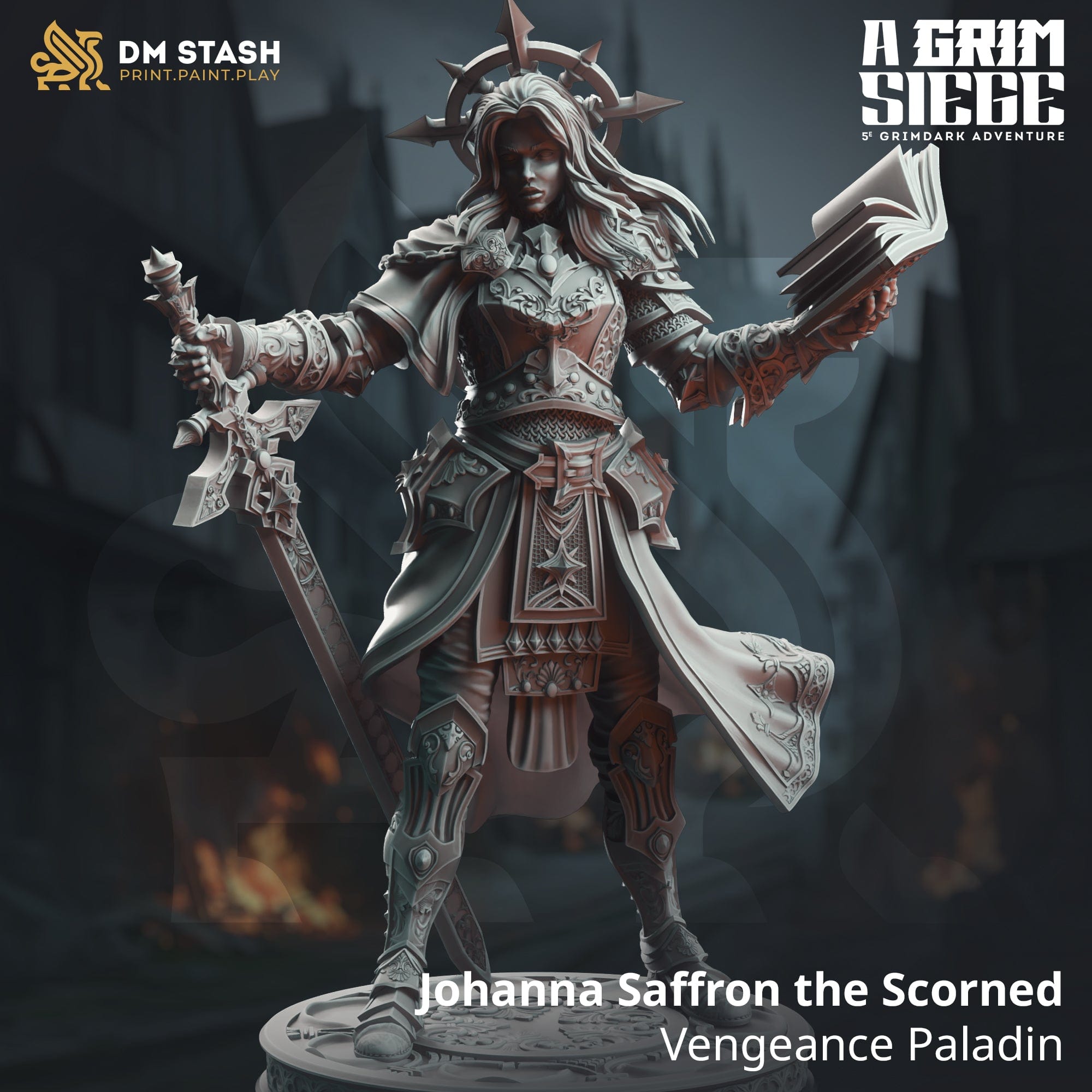 Tabletop RPG Miniature Johanna Saffron the Scorned - 32mm 75mm Qumi DM Stash Quality Miniatures - Qumi Wargaming Mini Model Figure