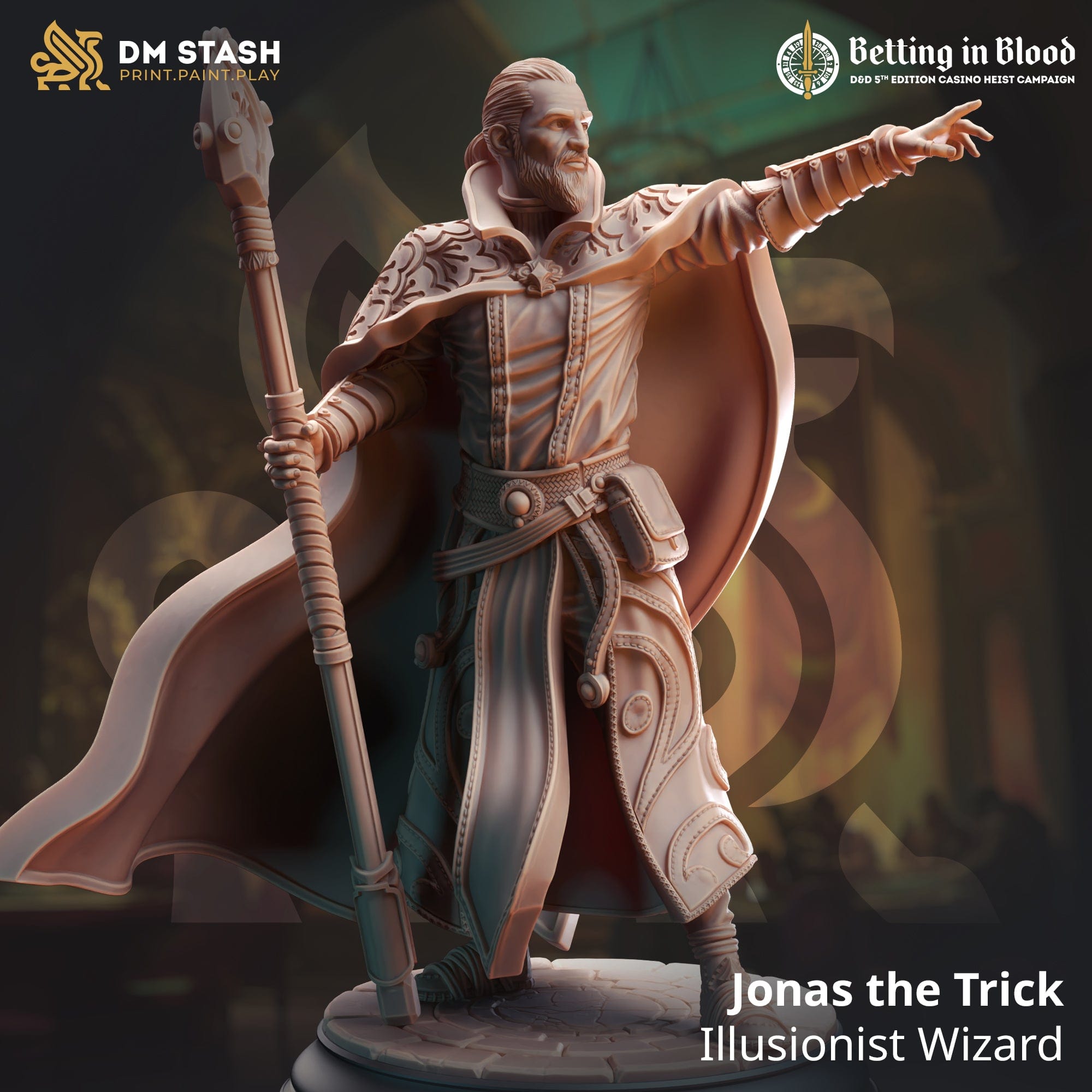 Tabletop RPG Miniature Jonas the Trick - 32mm 75mm Qumi DM Stash Quality Miniatures - Qumi Wargaming Mini Model Figure