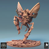 Kharax mounted fighter miniature side profile view showing large insectoid mount wings and armor details