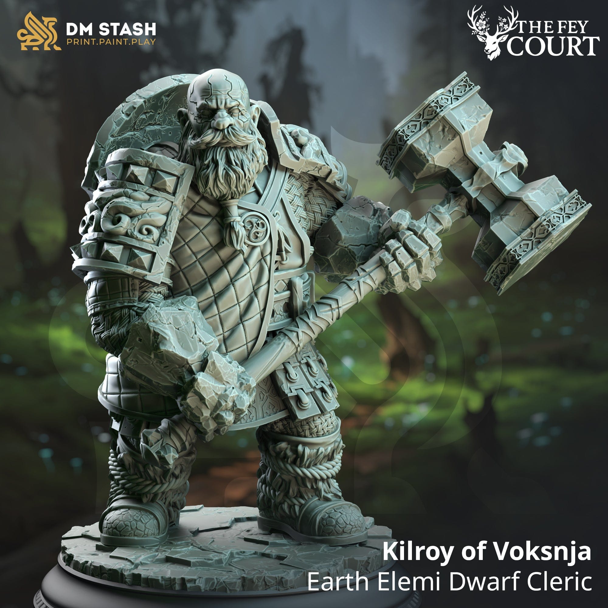 Tabletop RPG Miniature Kilroy of Voksnja 32mm 75mm Qumi - DM Stash Dwarf Quality Miniatures - Qumi Wargaming Mini Model Figure