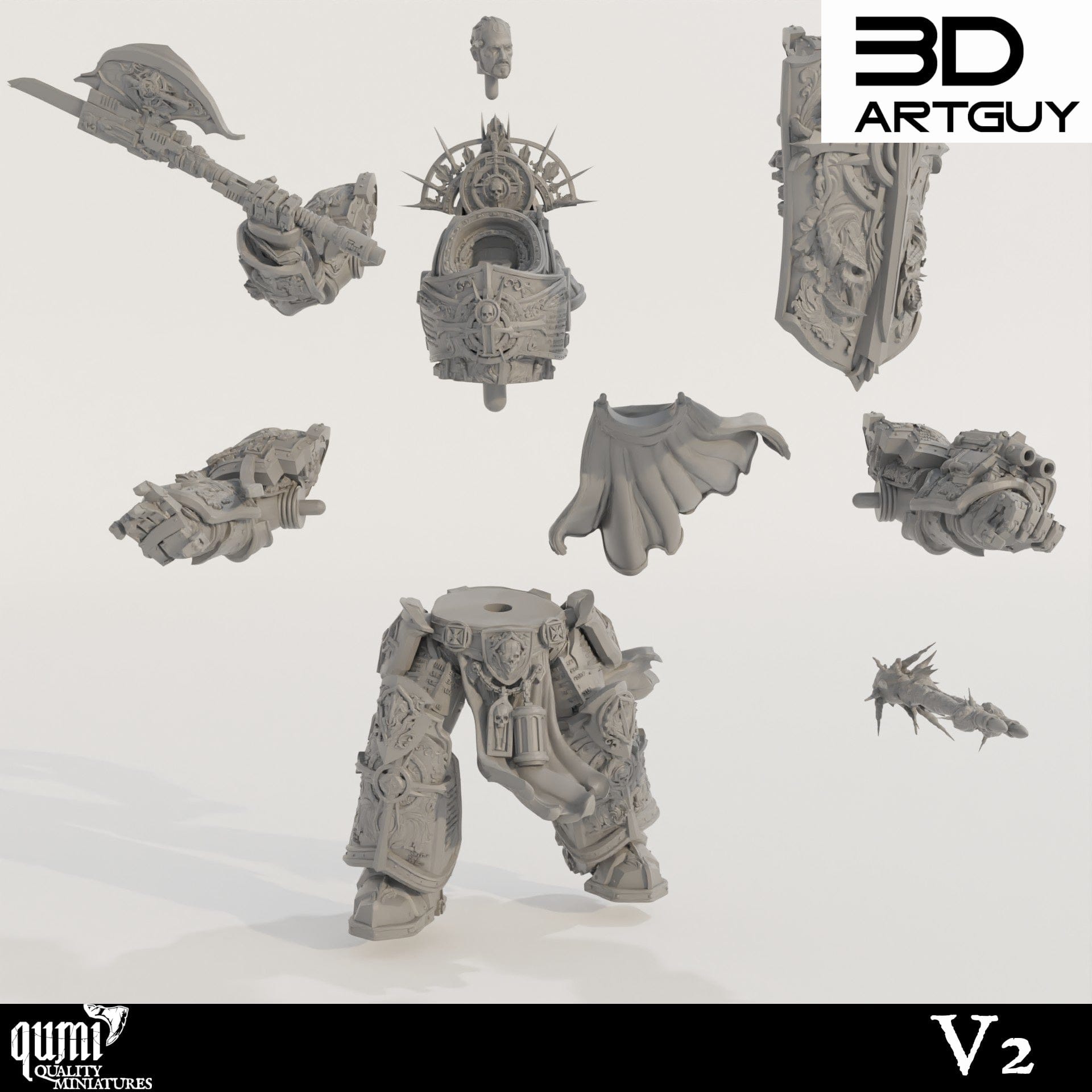 Tabletop RPG Miniature Knight Of Purity - Qumi Quality Miniatures - Qumi Wargaming Mini Model Figure