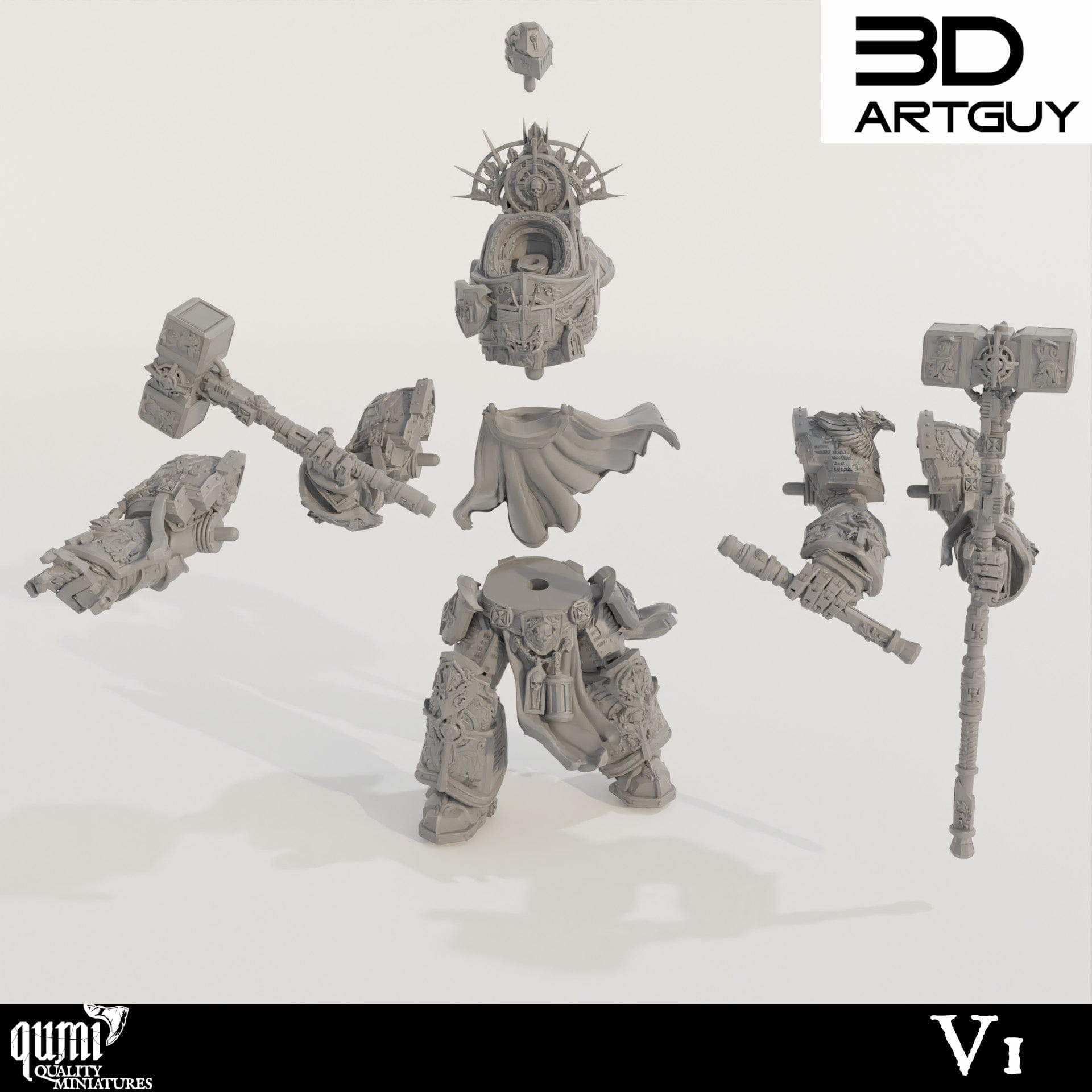 Tabletop RPG Miniature Knight Of Purity - Qumi Quality Miniatures - Qumi Wargaming Mini Model Figure
