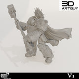 Profilansicht der Miniaturen-Figur des Ritters mit Hammer