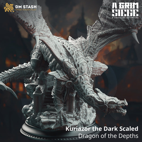 Drache Kuriazor the Dark Tabletop-Diorama | Qumi