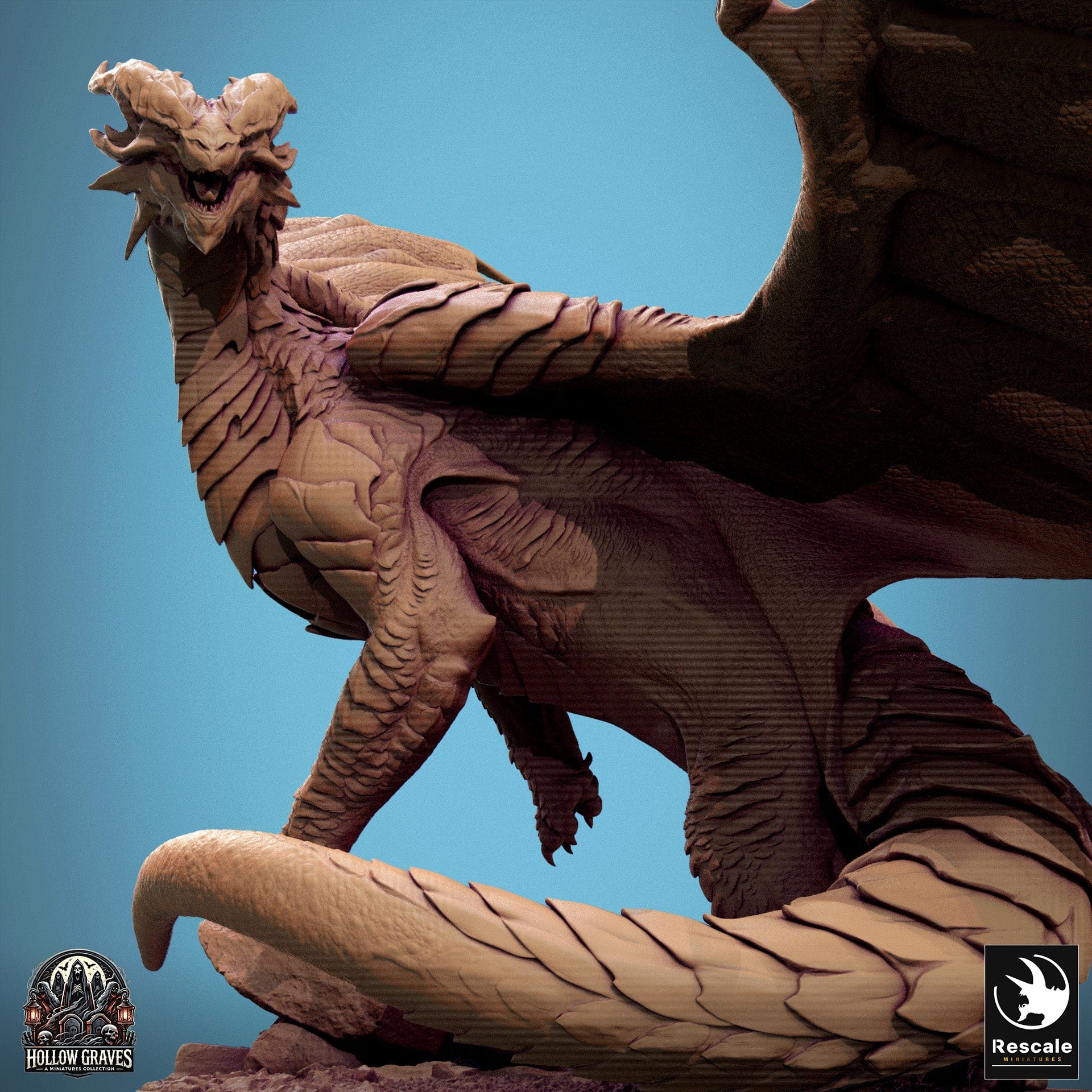 Tabletop RPG Miniature Legendary Copper Dragon - 32mm Qumi Rescale Miniatures Quality Miniatures - Qumi Wargaming Mini Model Figure