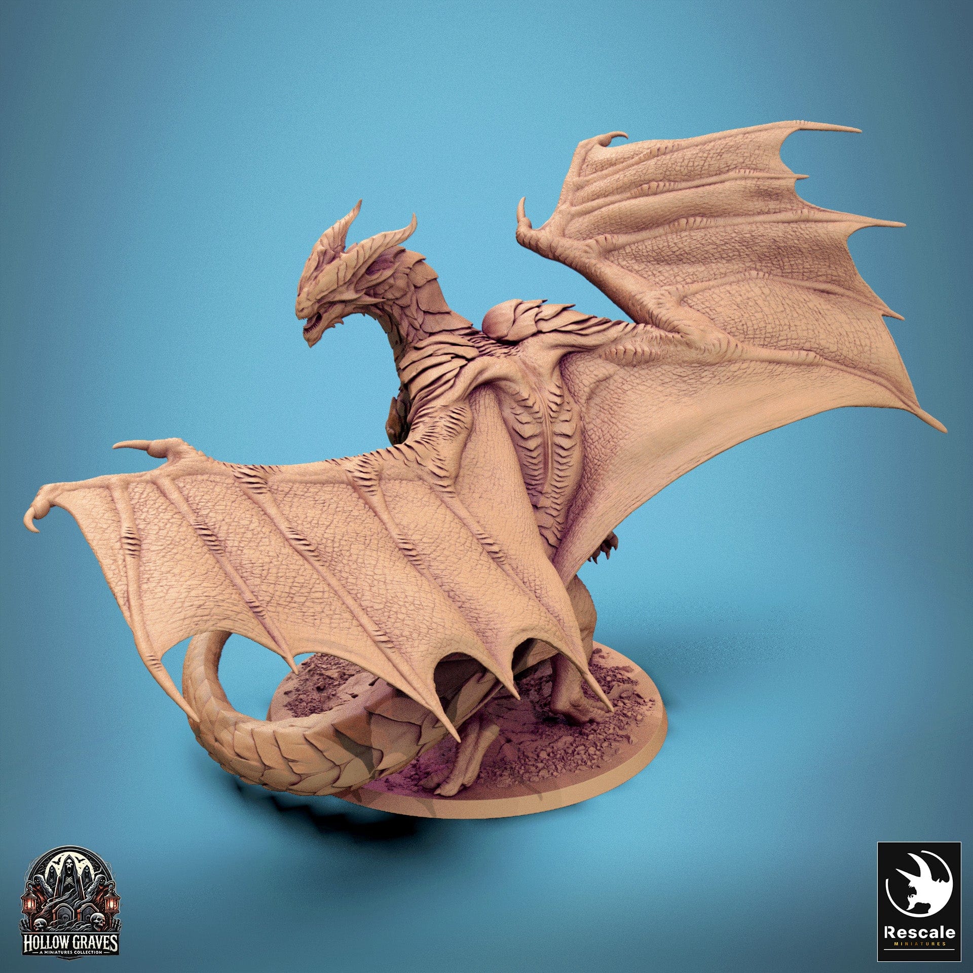 Tabletop RPG Miniature Legendary Copper Dragon - 32mm Qumi Rescale Miniatures Quality Miniatures - Qumi Wargaming Mini Model Figure
