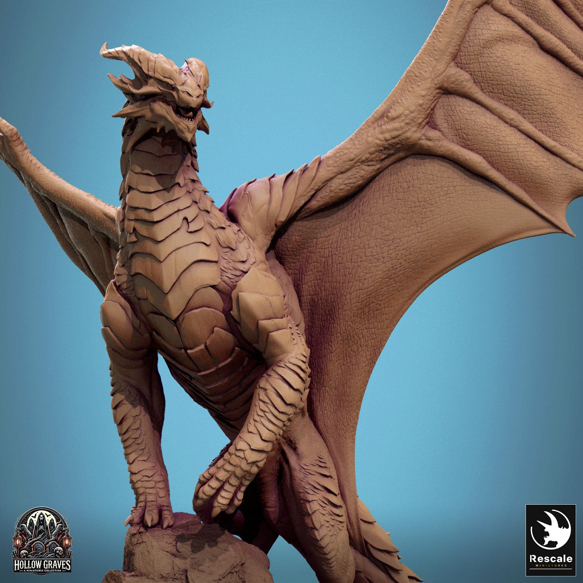 Tabletop RPG Miniature Legendary Copper Dragon - 32mm Qumi Rescale Miniatures Quality Miniatures - Qumi Wargaming Mini Model Figure