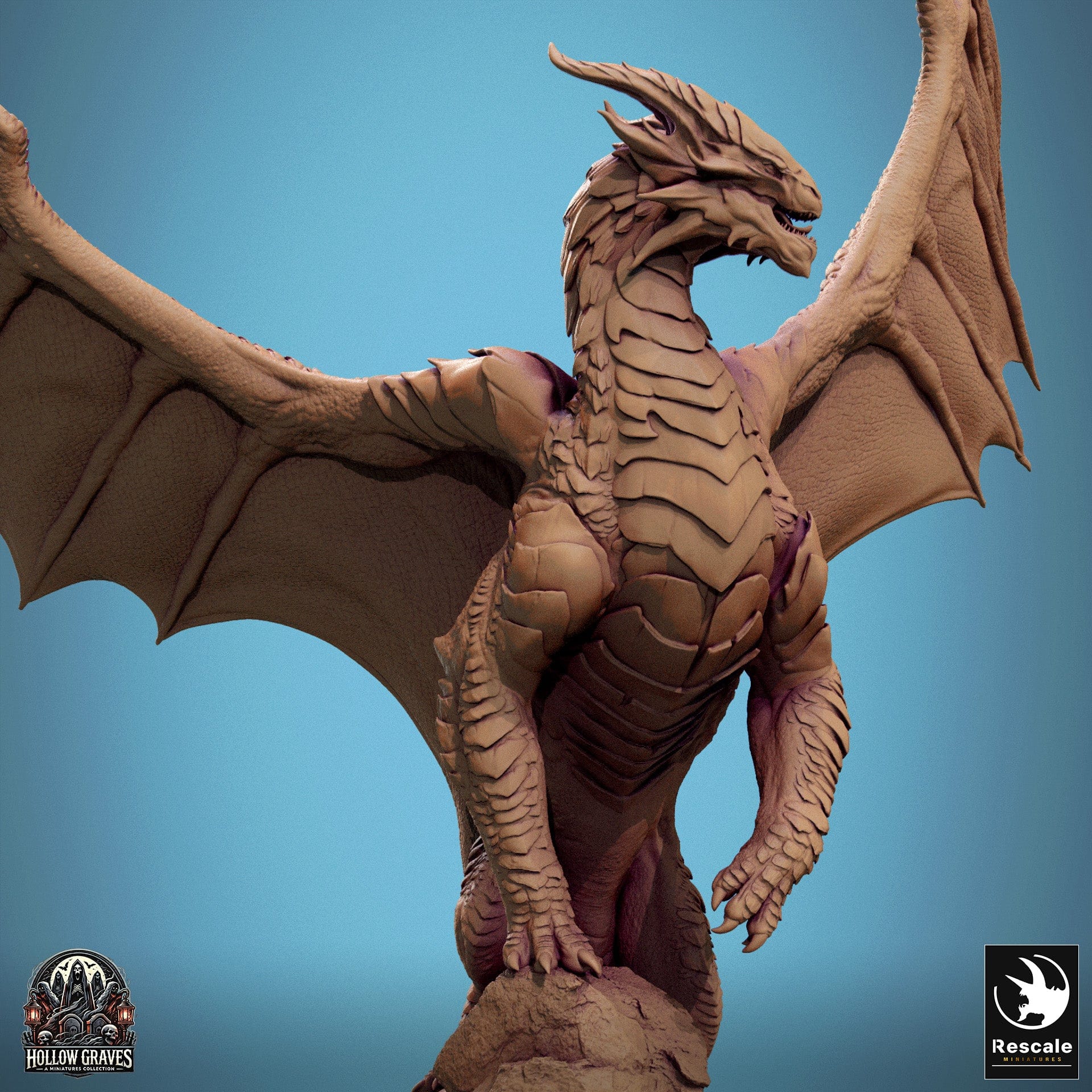 Tabletop RPG Miniature Legendary Copper Dragon - 32mm Qumi Rescale Miniatures Quality Miniatures - Qumi Wargaming Mini Model Figure