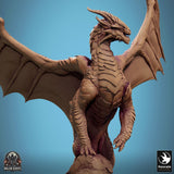 Dragon Legendary Copper Dragon Tabletop Miniature by Qumi, 3D printed resin tabletop miniature for RPGs, wargaming and painting