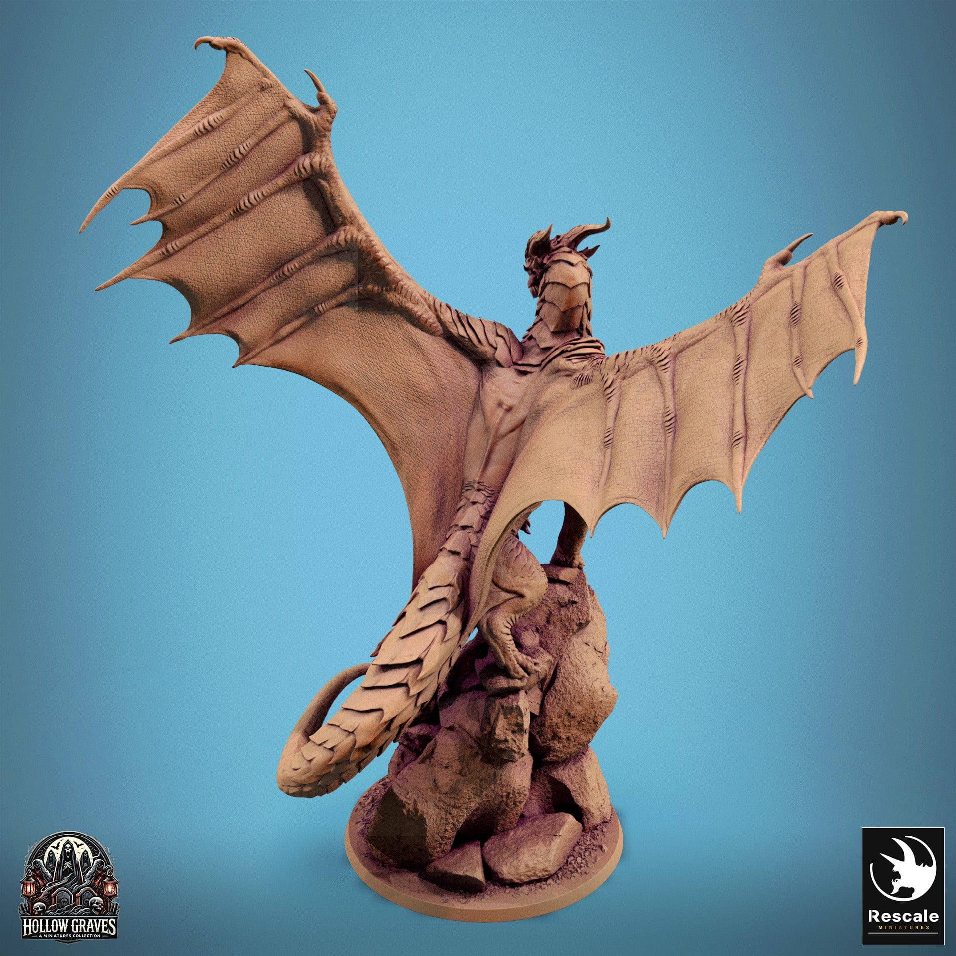 Tabletop RPG Miniature Legendary Copper Dragon - 32mm Qumi Rescale Miniatures Quality Miniatures - Qumi Wargaming Mini Model Figure