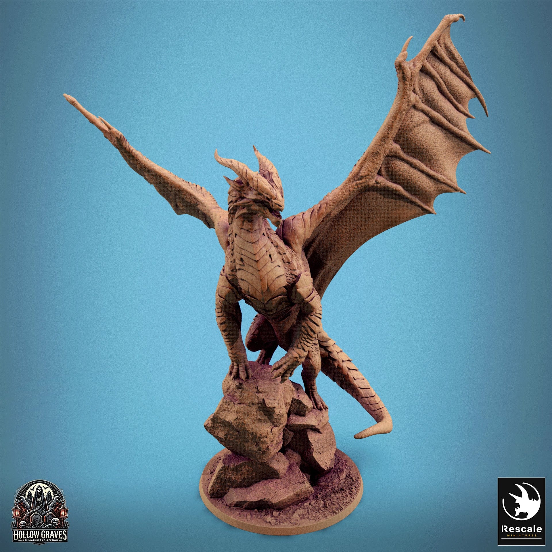 Tabletop RPG Miniature Legendary Copper Dragon - 32mm Qumi Rescale Miniatures Quality Miniatures - Qumi Wargaming Mini Model Figure