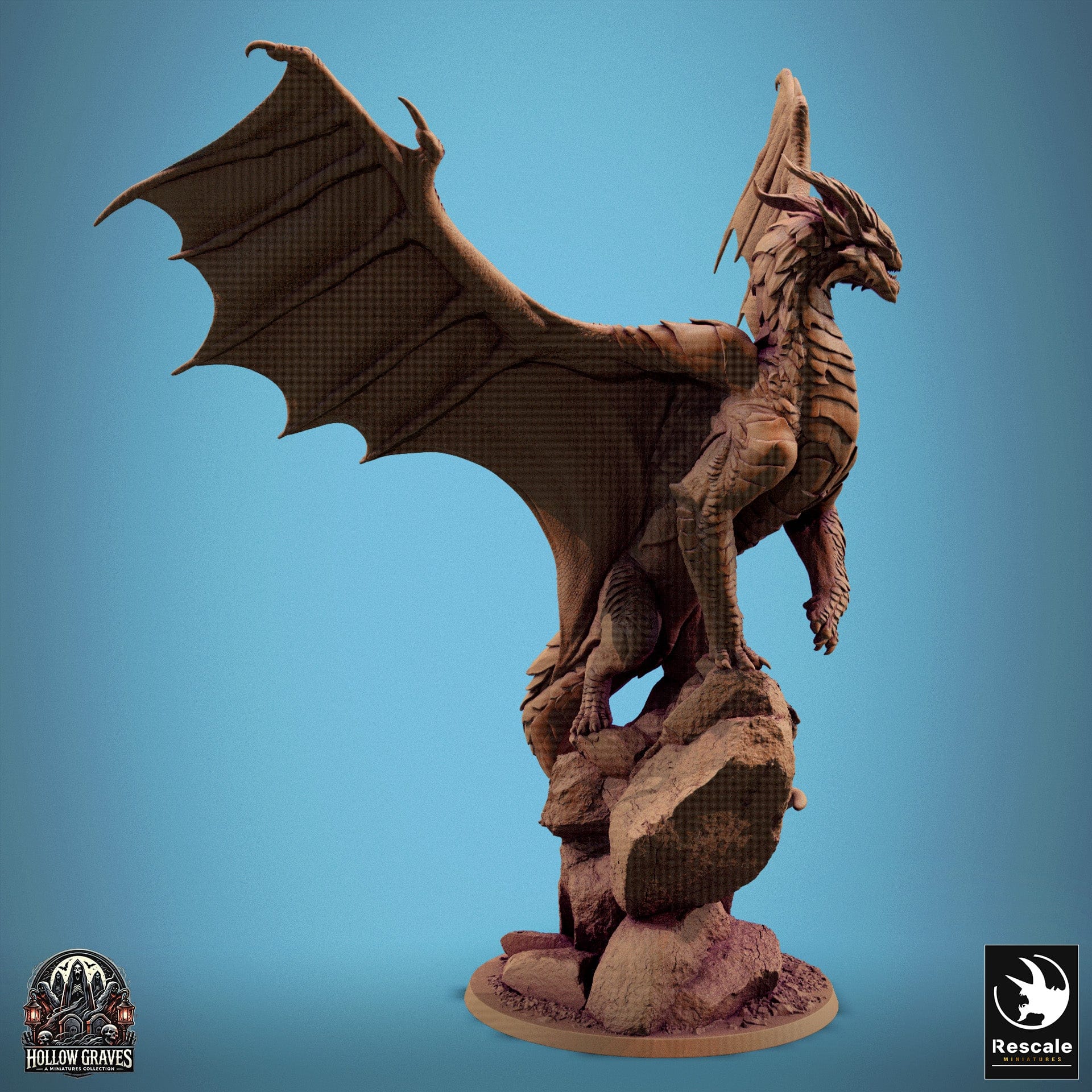 Tabletop RPG Miniature Legendary Copper Dragon - 32mm Qumi Rescale Miniatures Quality Miniatures - Qumi Wargaming Mini Model Figure