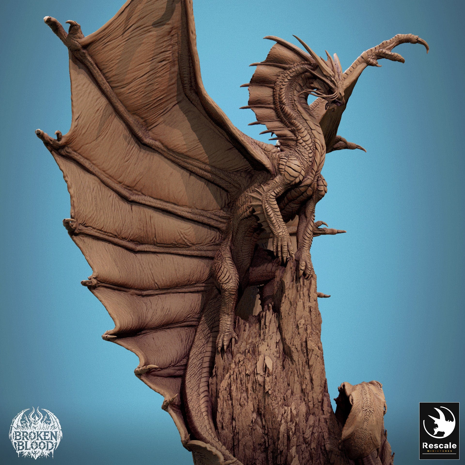 Tabletop RPG Miniature Legendary Metallic Gold Dragon 32mm Qumi Rescale Miniatures Quality Miniatures - Qumi Wargaming Mini Model Figure