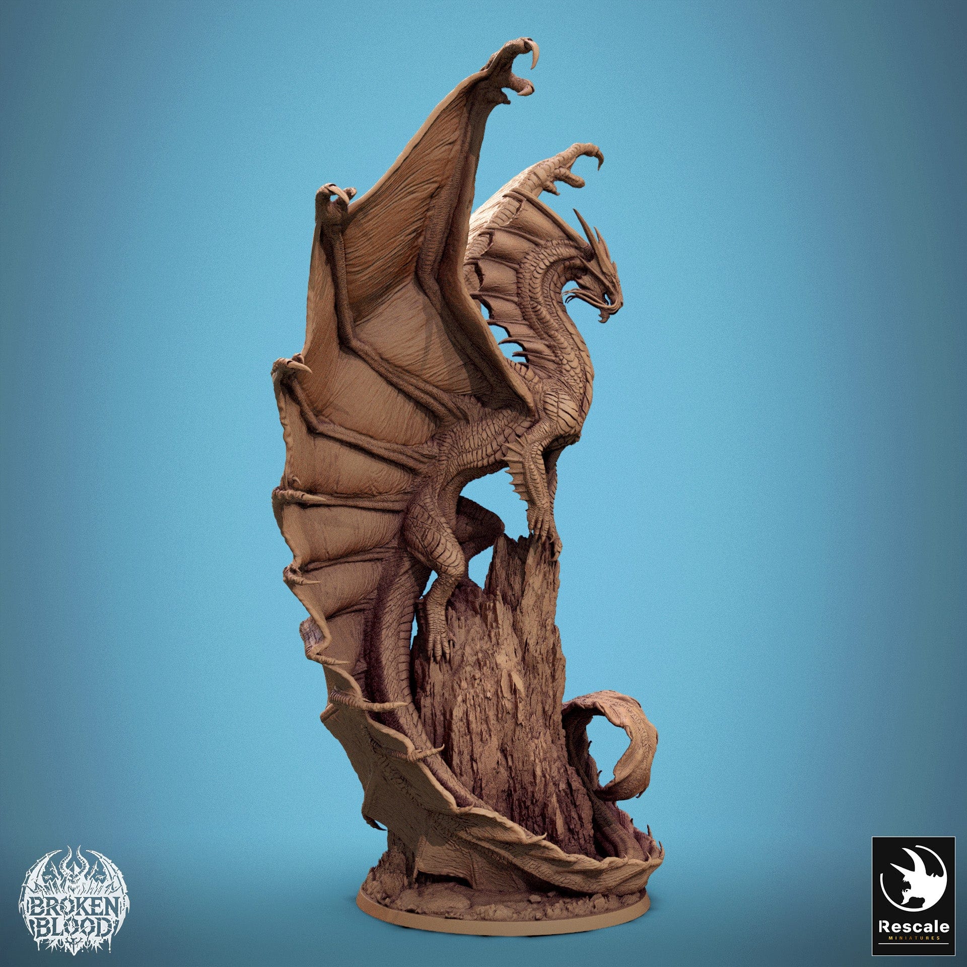 Tabletop RPG Miniature Legendary Metallic Gold Dragon 32mm Qumi Rescale Miniatures Quality Miniatures - Qumi Wargaming Mini Model Figure