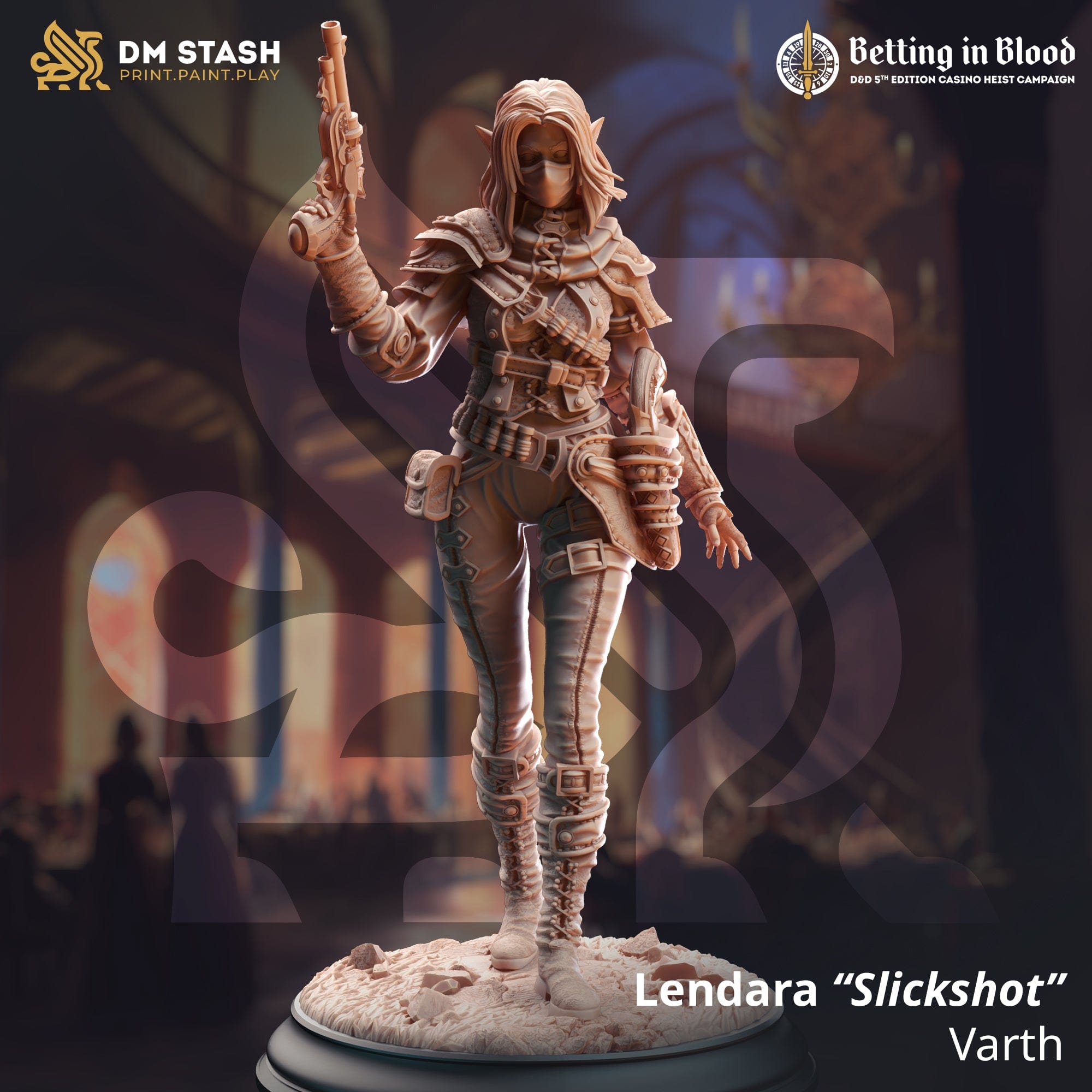 Tabletop RPG Miniature Lendara  - 32mm 75mm Qumi DM Stash Quality Miniatures - Qumi Wargaming Mini Model Figure