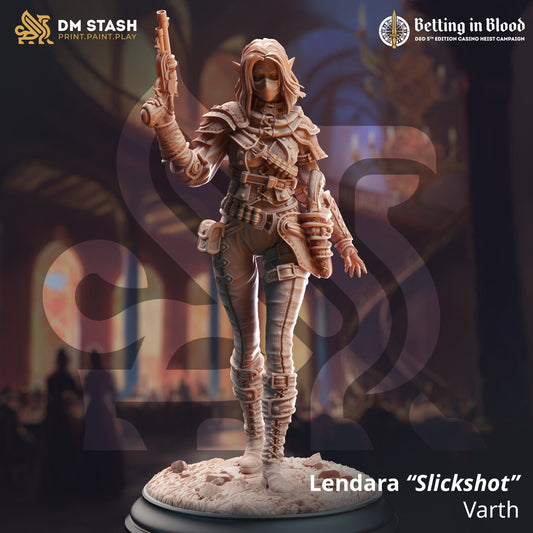 Tabletop RPG Miniature Lendara  - 32mm 75mm Qumi DM Stash Quality Miniatures - Qumi Wargaming Mini Model Figure