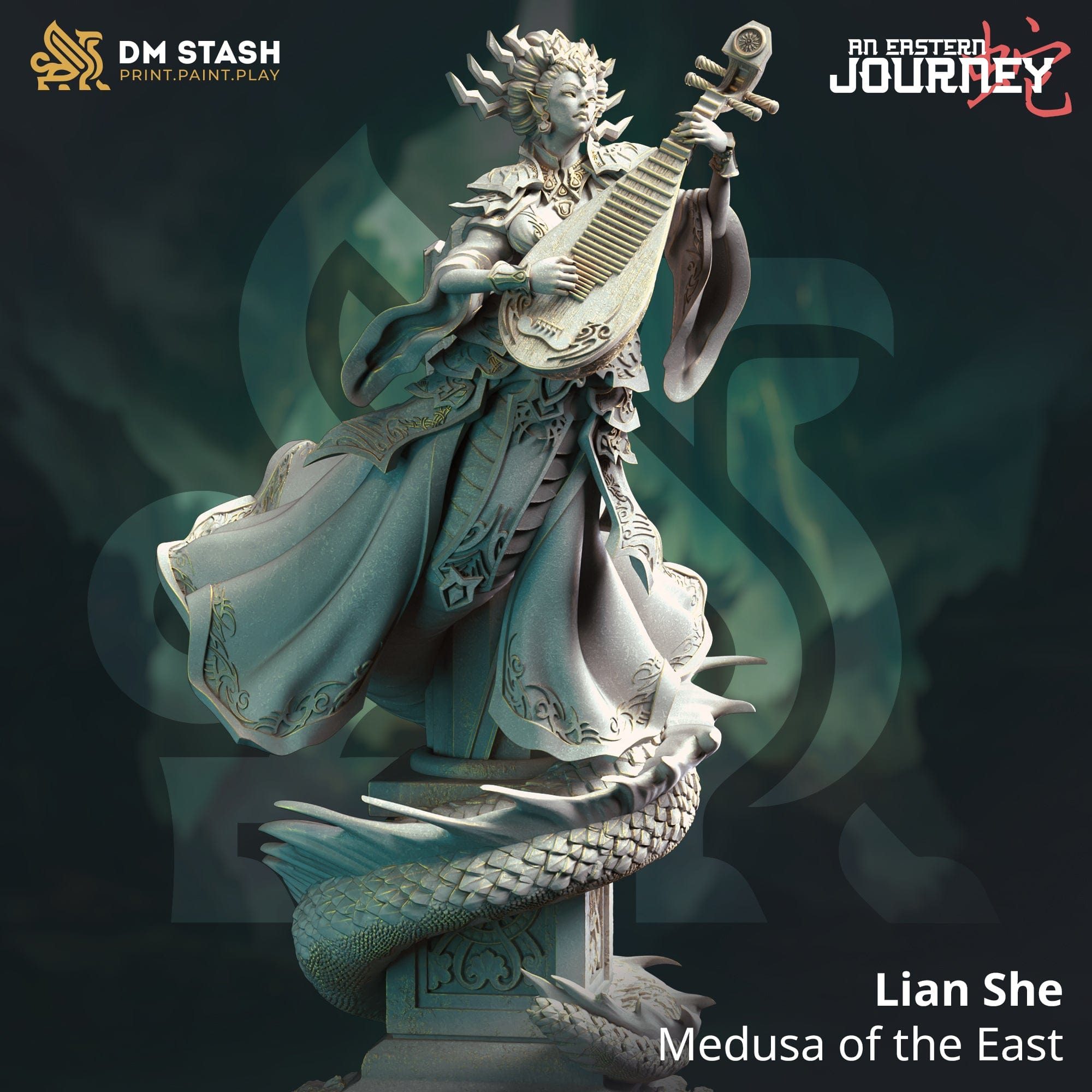 Tabletop RPG Miniature Lian She - 32mm 75mm Qumi DM Stash Quality Miniatures - Qumi Wargaming Mini Model Figure