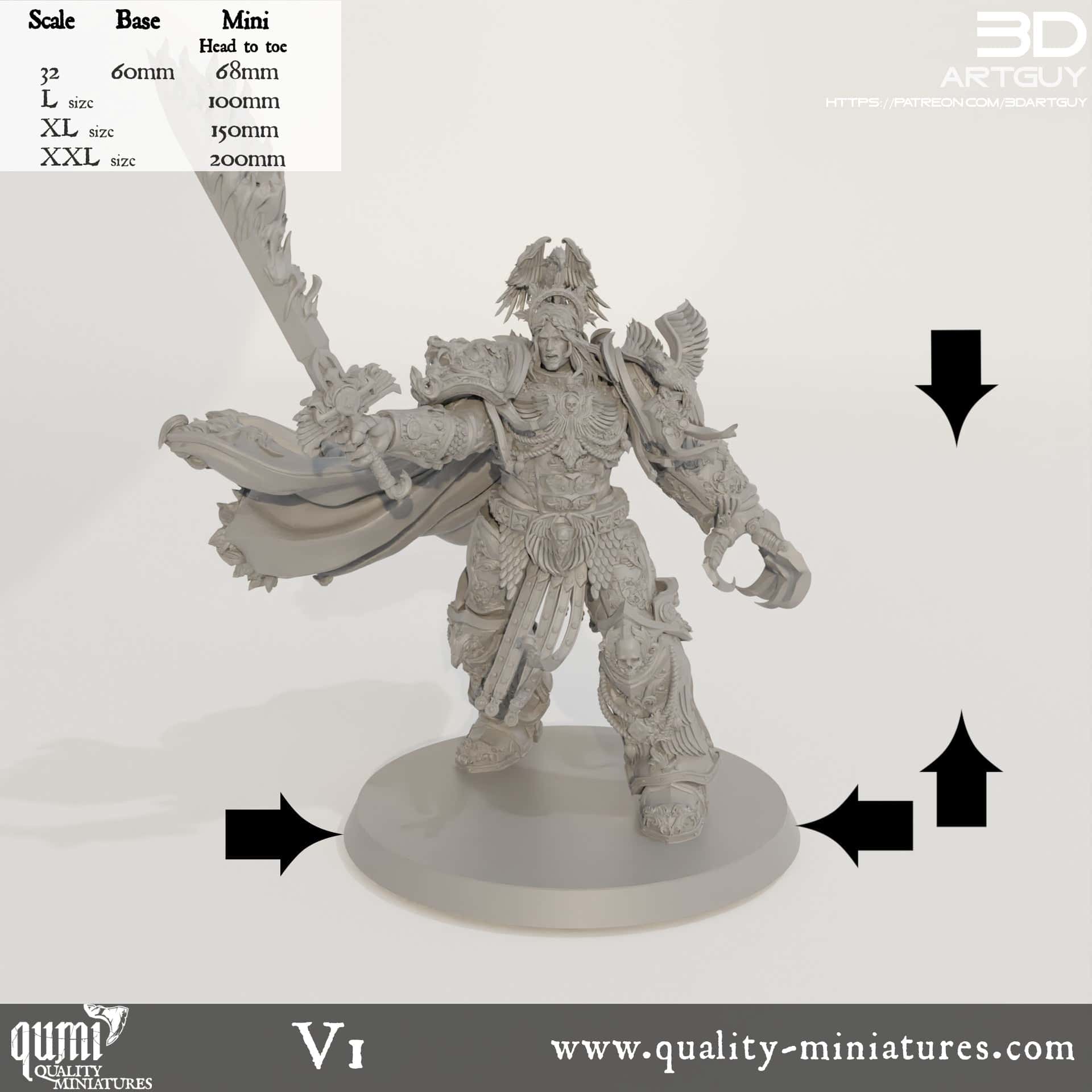 Tabletop RPG Miniature Lord Ruler XXL V1 Space Warrior Emperor Quality Miniatures - Qumi Wargaming Mini Model Figure