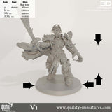 Human Commander Tabletop Miniature - "Ruler" by Qumi, 3D printed resin tabletop miniature for RPGs, wargaming and painting