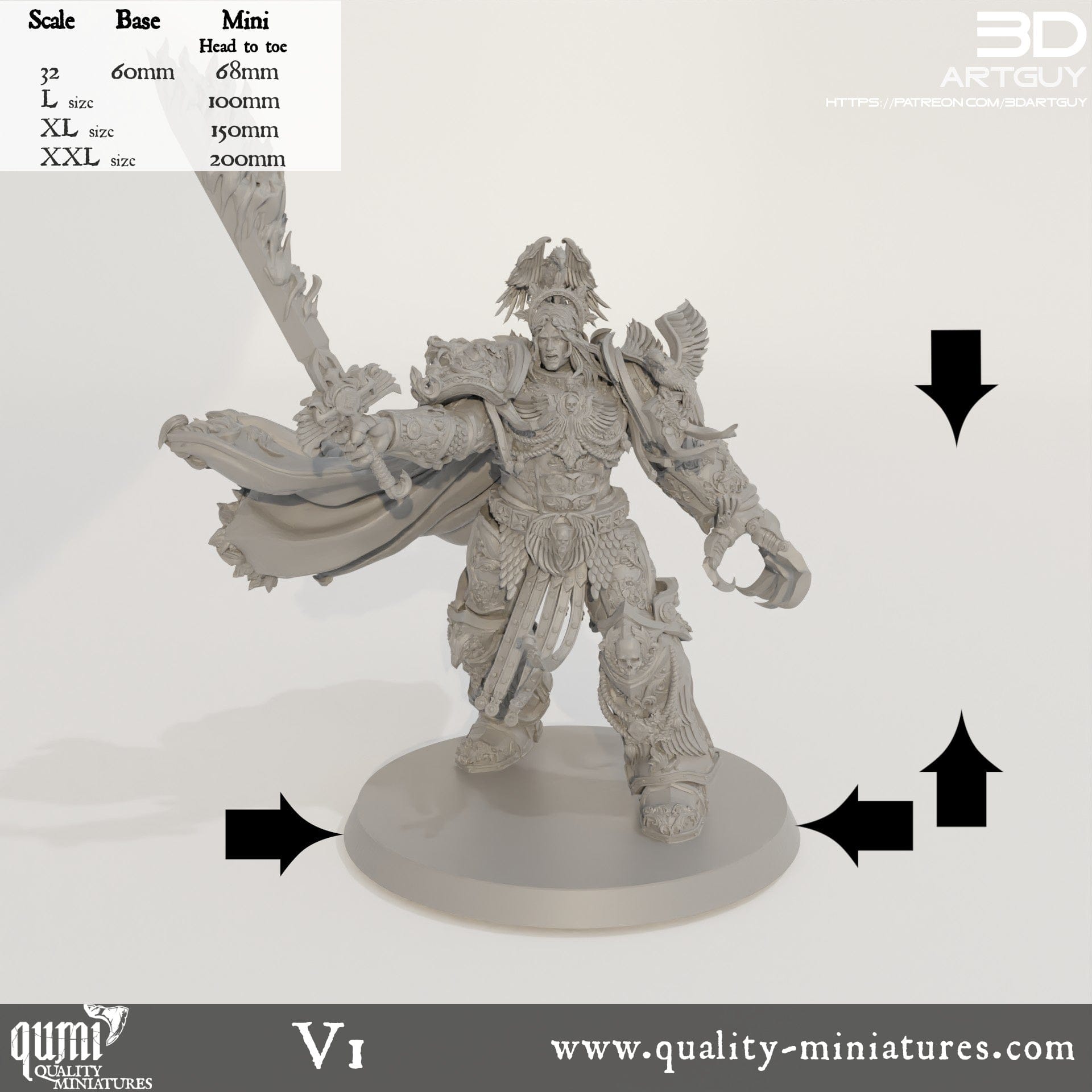Tabletop RPG Miniature Lord Ruler XXL V2 Space Warrior Emperor Quality Miniatures - Qumi Wargaming Mini Model Figure