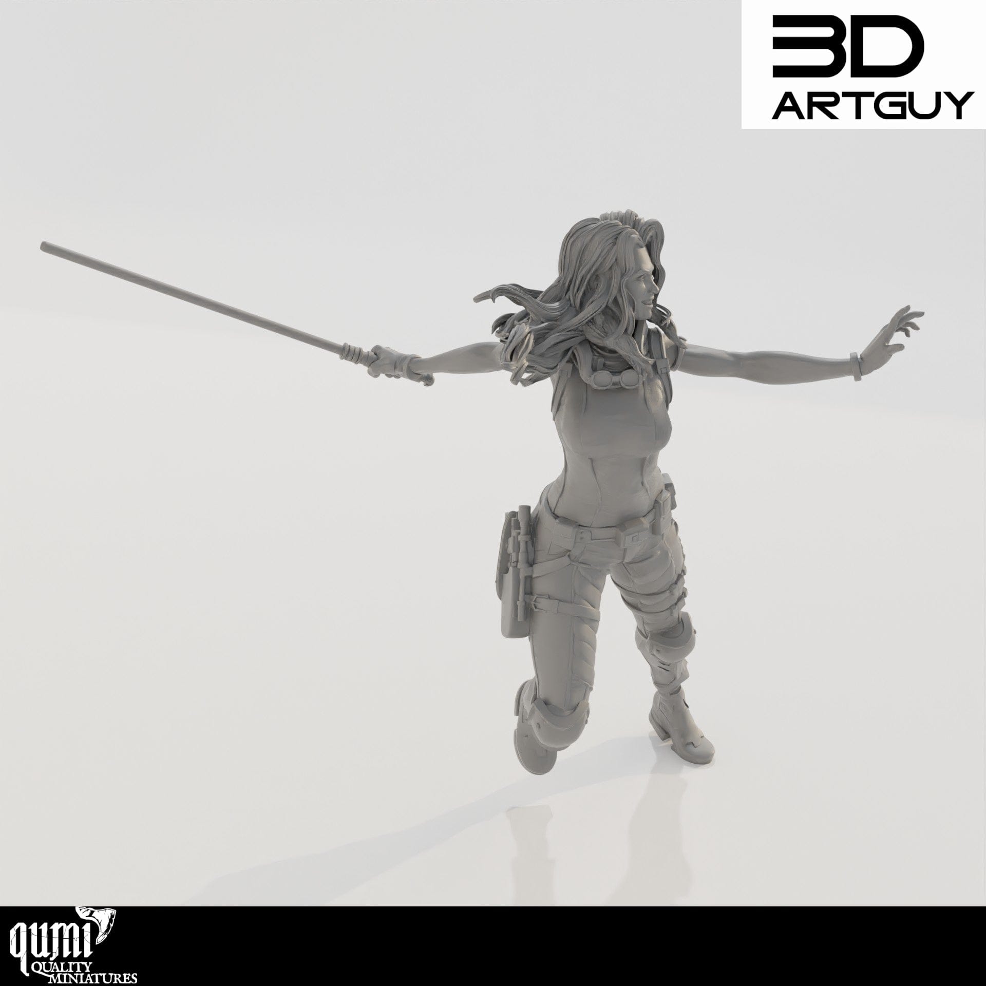 Tabletop RPG Miniature Maria Jacobs - 3D ArtGuy - Qumi Quality Miniatures - Qumi Wargaming Mini Model Figure