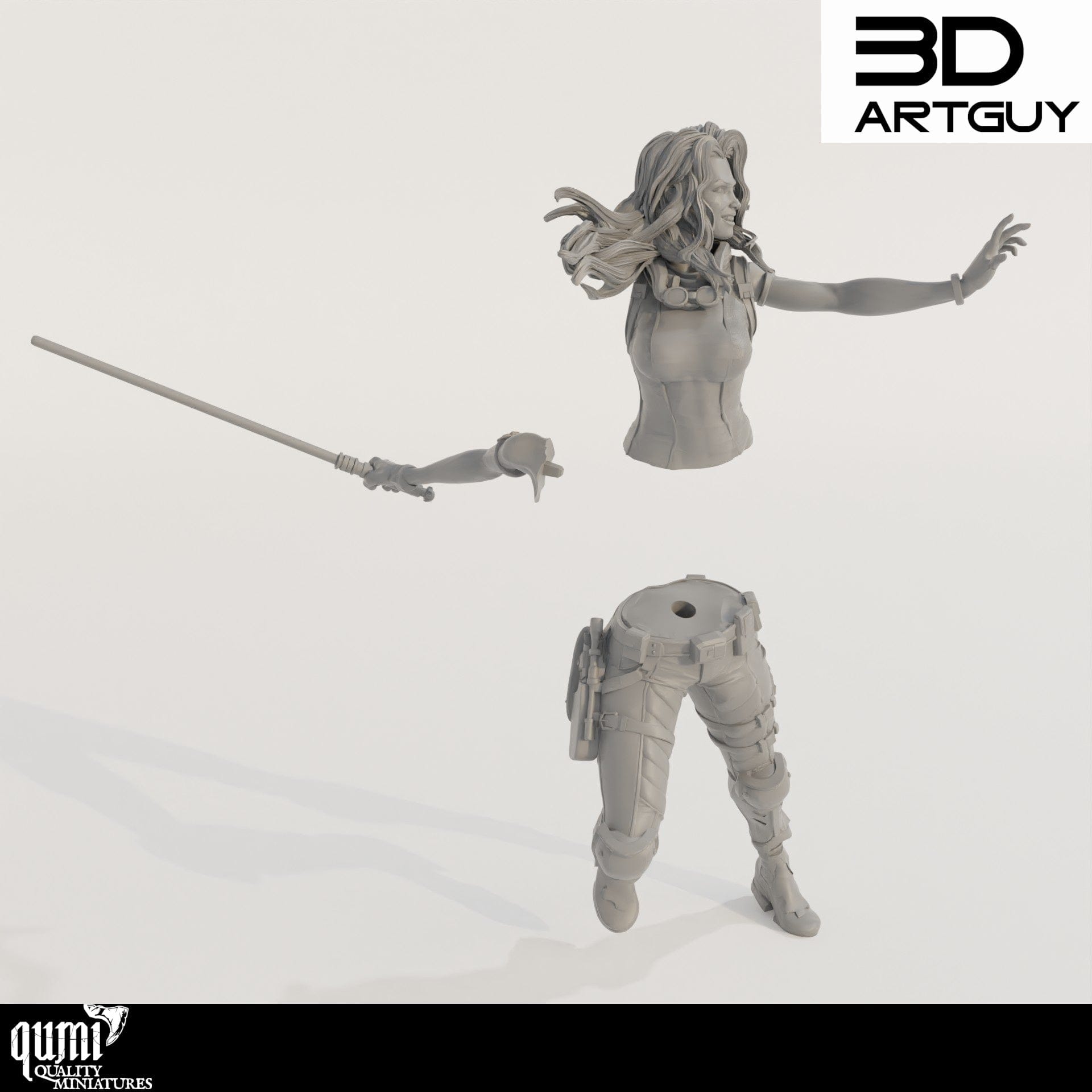 Tabletop RPG Miniature Maria Jacobs - 3D ArtGuy - Qumi Quality Miniatures - Qumi Wargaming Mini Model Figure
