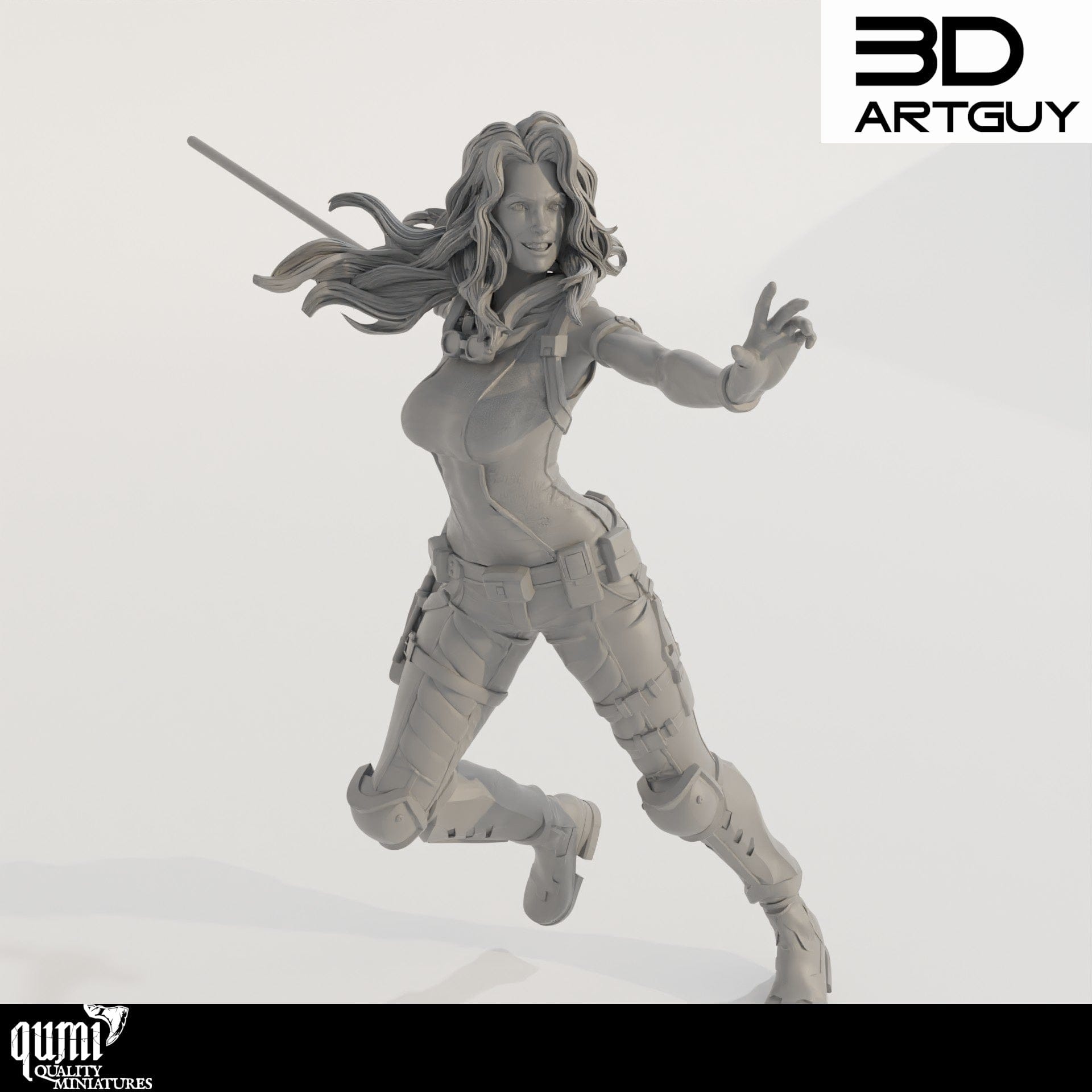 Tabletop RPG Miniature Maria Jacobs - 3D ArtGuy - Qumi Quality Miniatures - Qumi Wargaming Mini Model Figure