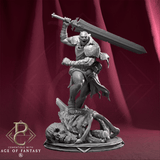 Detailed front angle of the Mat Ador warrior monster holding a large sword