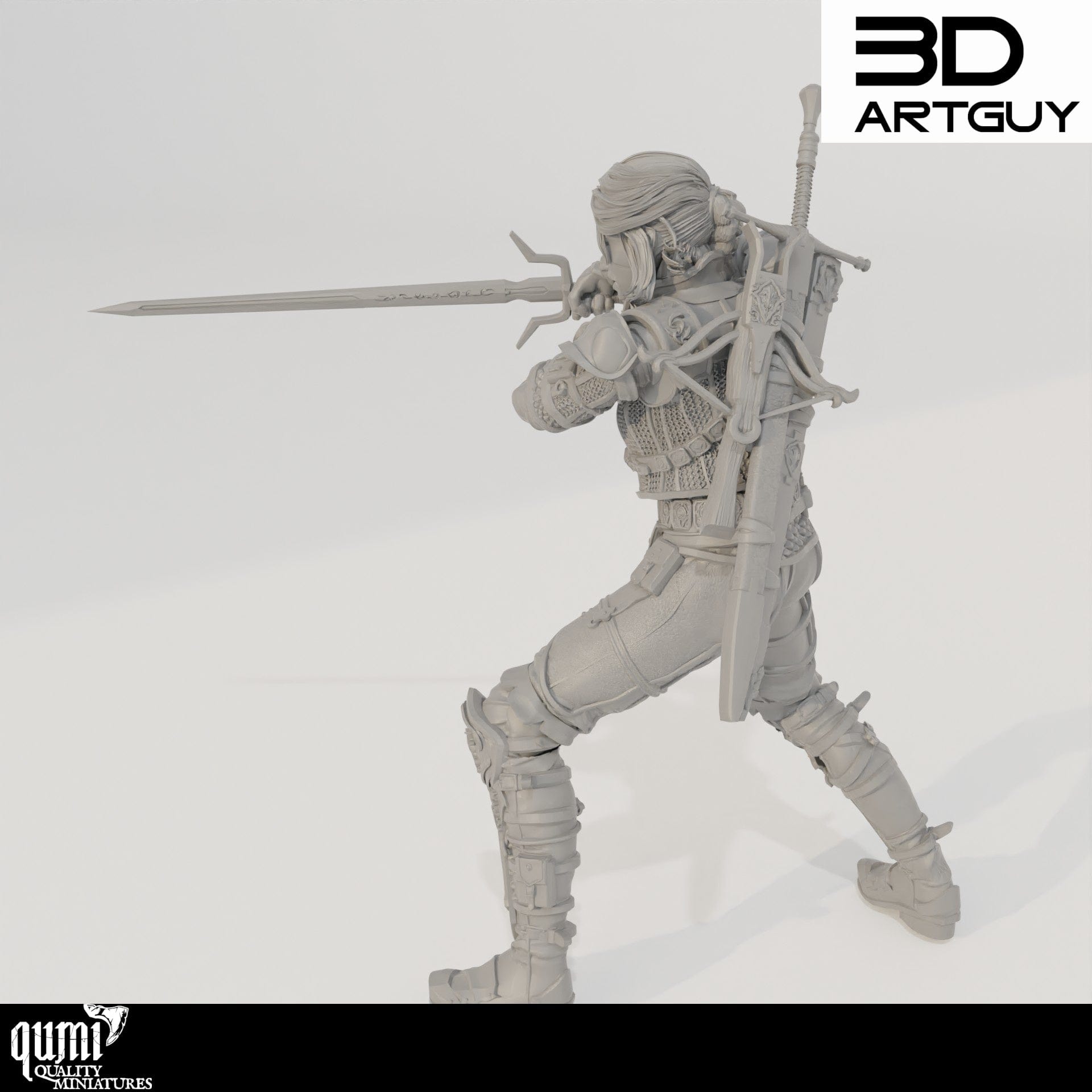Tabletop RPG Miniature Monster Hunter - Qumi Quality Miniatures - Qumi Wargaming Mini Model Figure