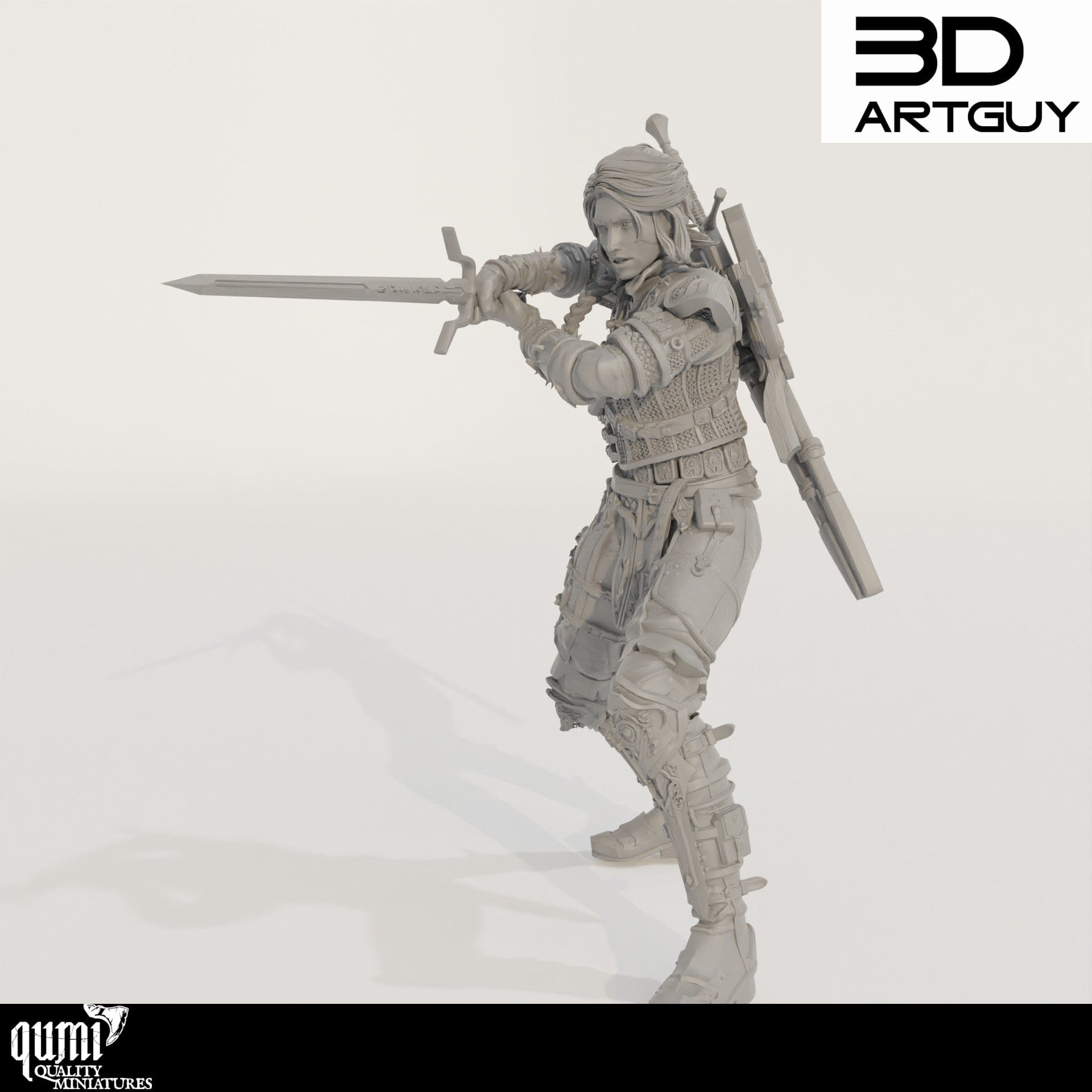Tabletop RPG Miniature Monster Hunter - Qumi Quality Miniatures - Qumi Wargaming Mini Model Figure
