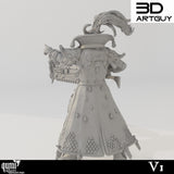 Back view of the Murder Clown figure showcasing detailed coat textures and gear