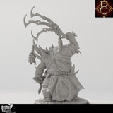 Rear view showing the detailed armor and chained cage on the necrotic demon monster.