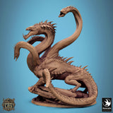 Dragon NoxHydra Tabletop Miniature by Qumi, 3D printed resin tabletop miniature for RPGs, wargaming and painting