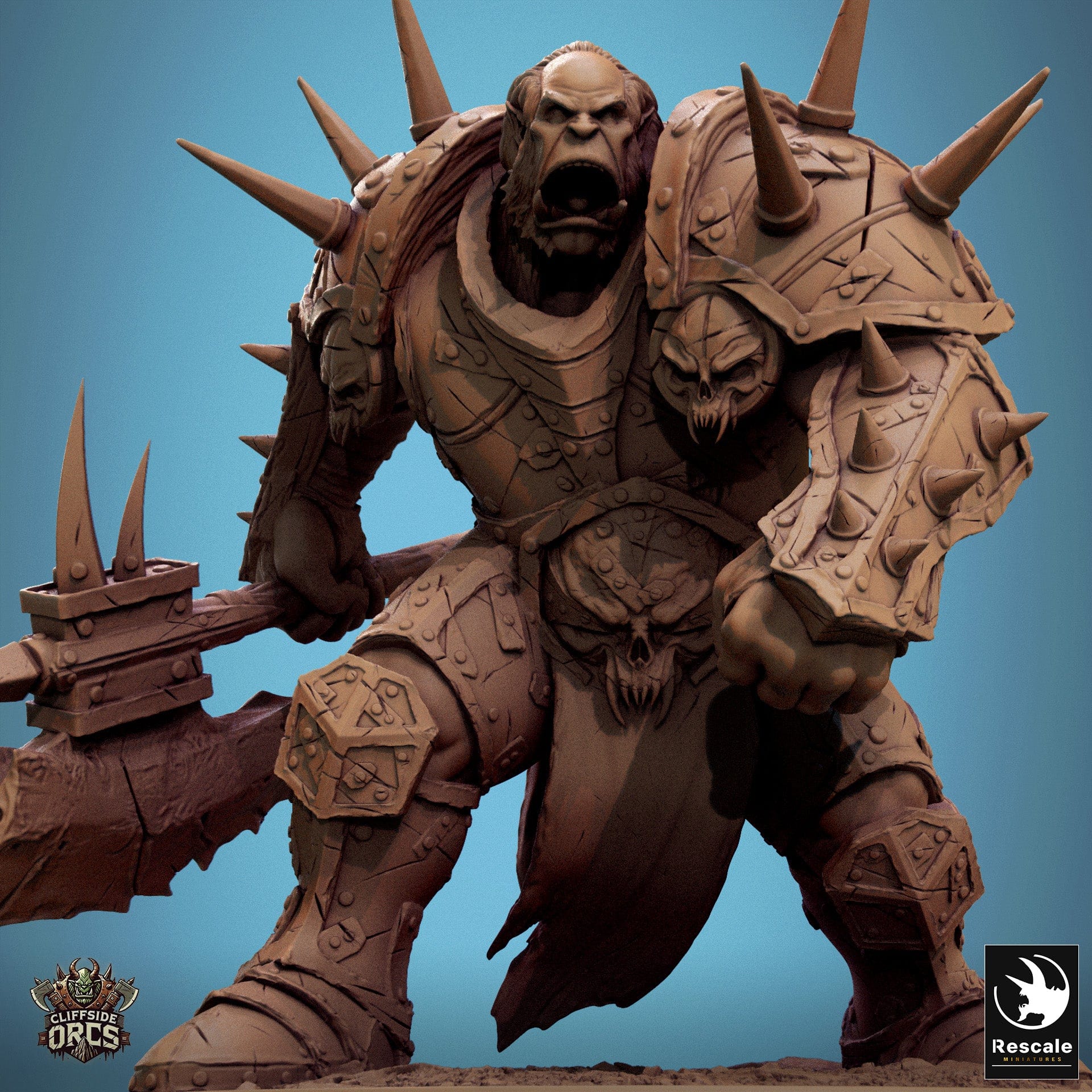 Tabletop RPG Miniature Orc Boss - 32mm Qumi Rescale Miniatures Quality Miniatures - Qumi Wargaming Mini Model Figure
